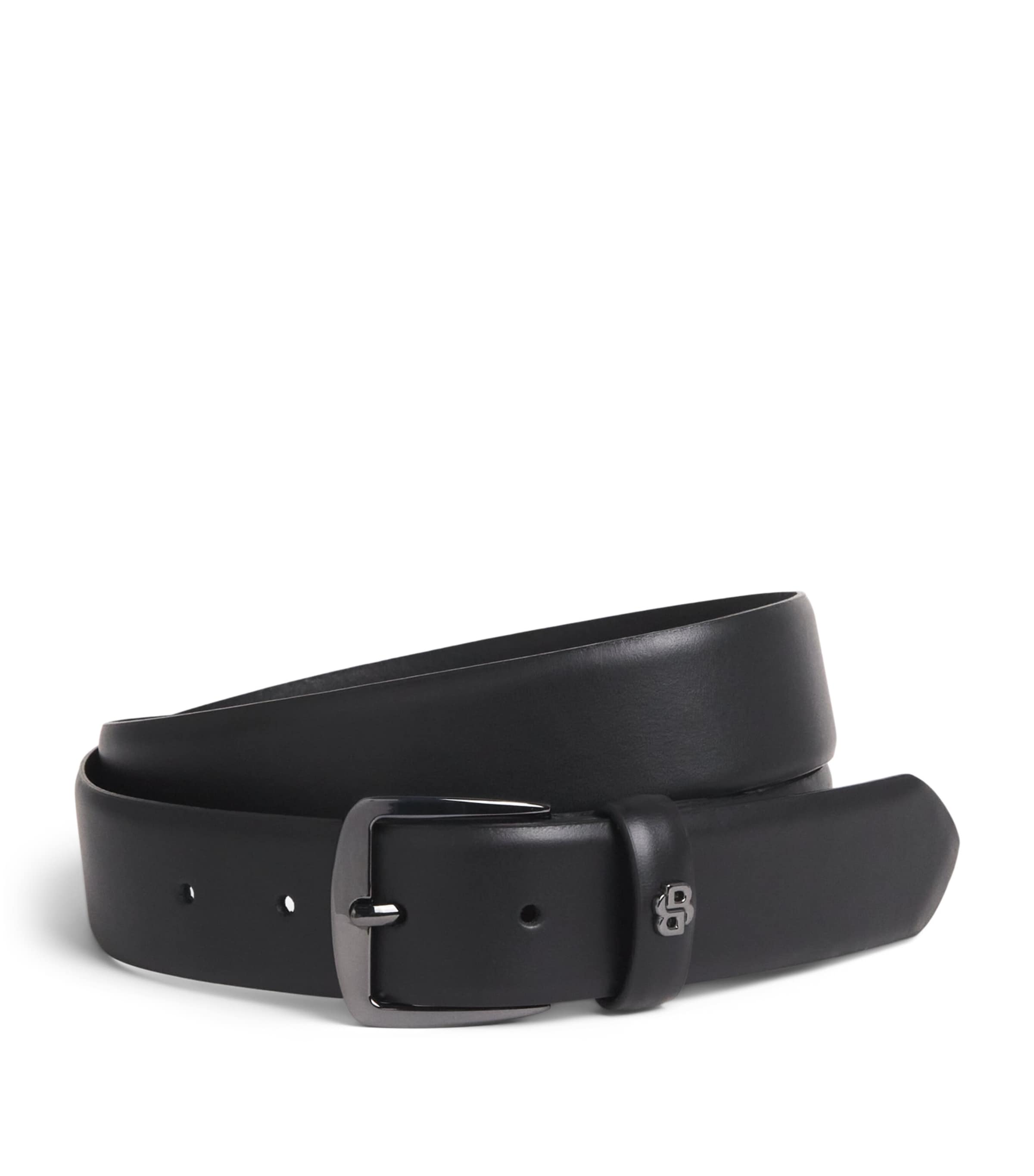 BOSS Leather Logo Belt Black Image 1