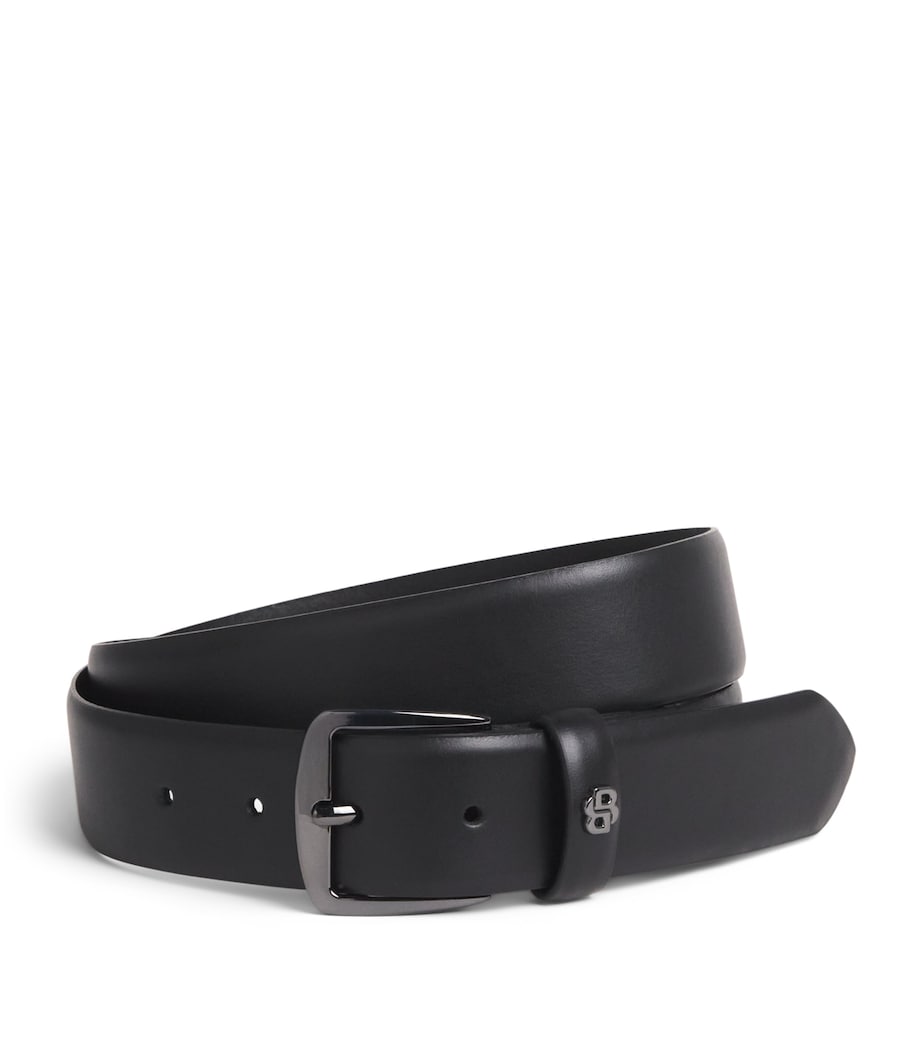 BOSS Leather Logo Belt Black Image 1