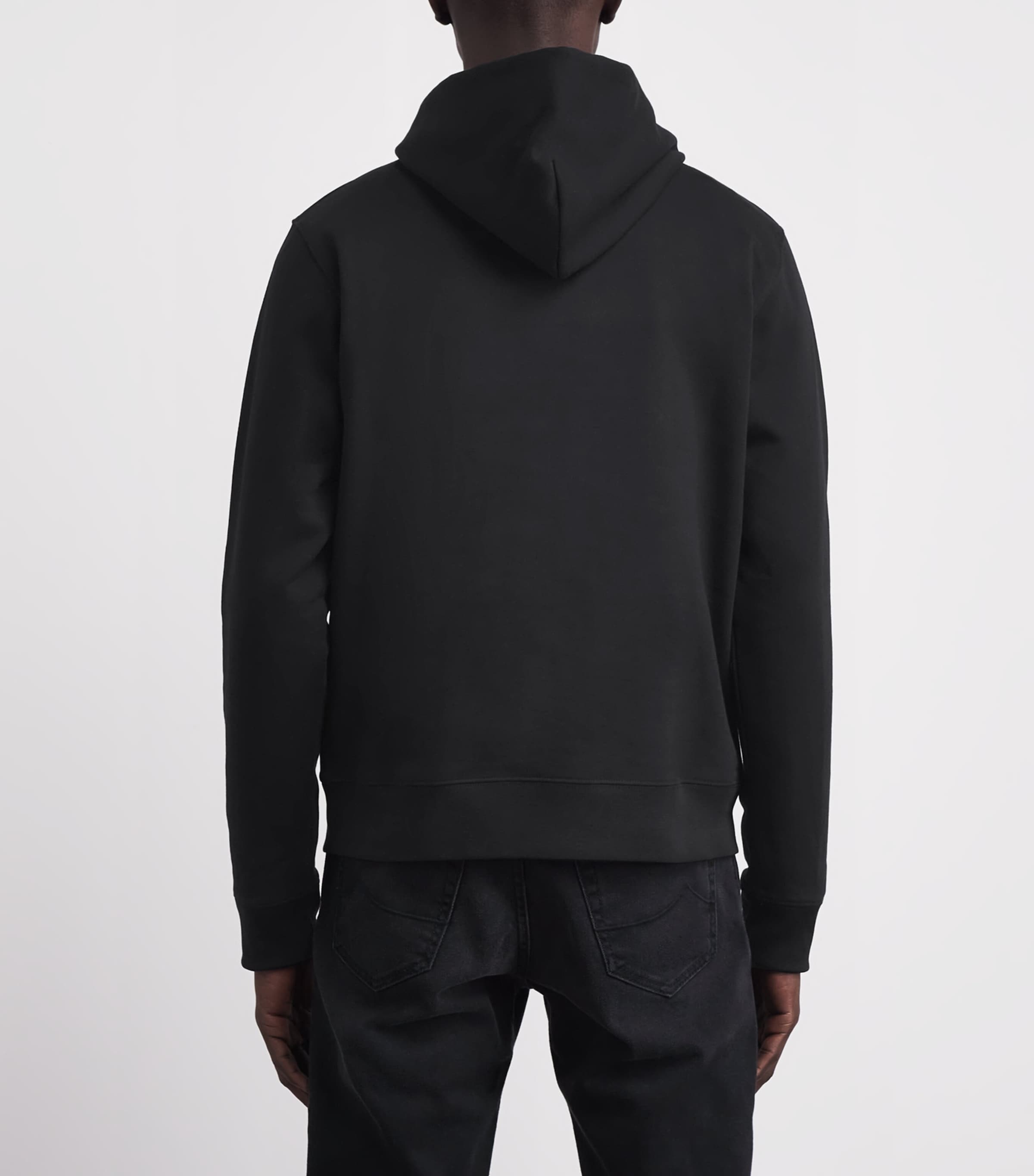 Sandro Paris Mens Cotton Logo Hoodie Black Image 5