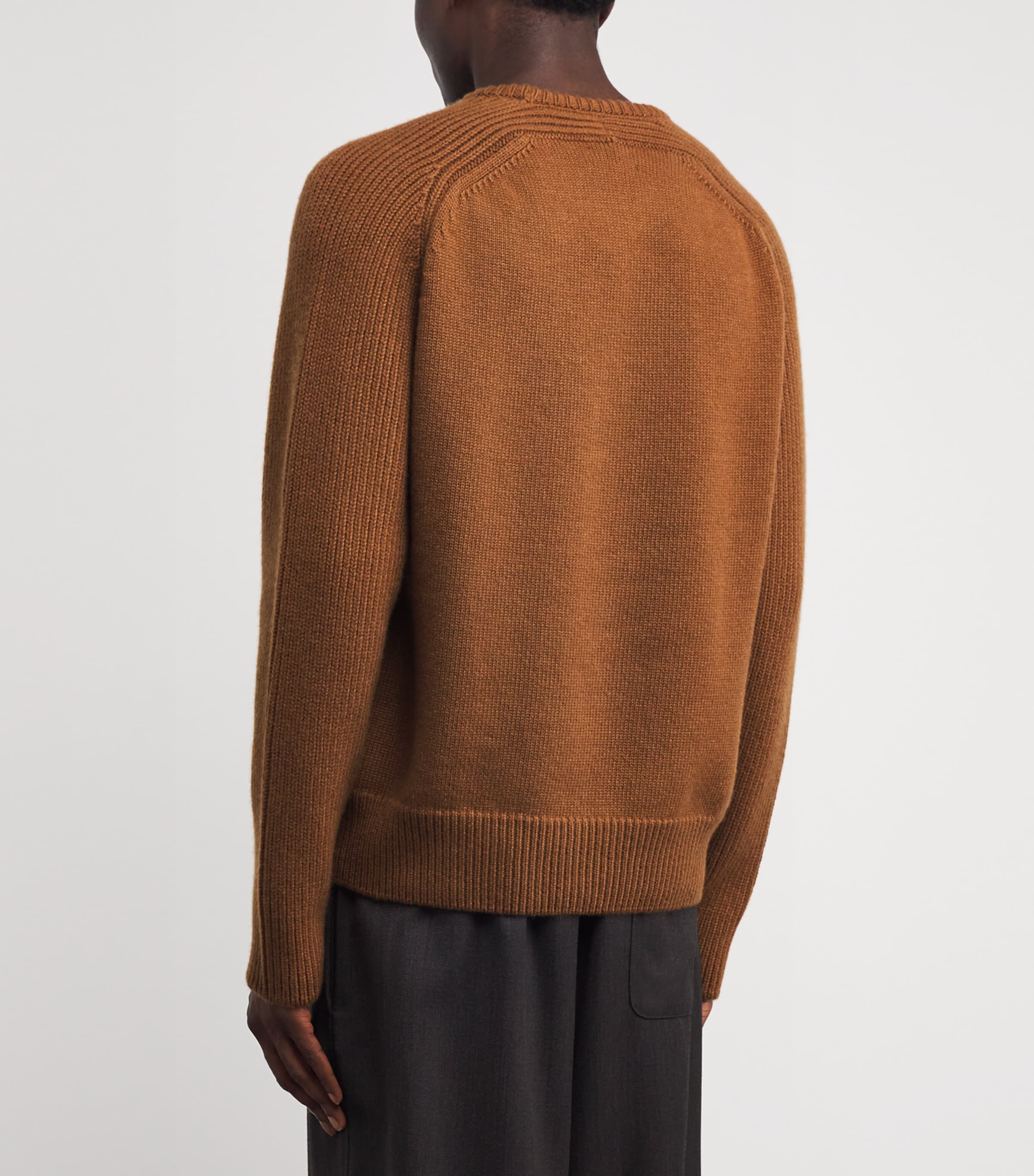 Cashmere Ribbed-Sleeve Sweater SB4620 DARK CAMEL Image 4