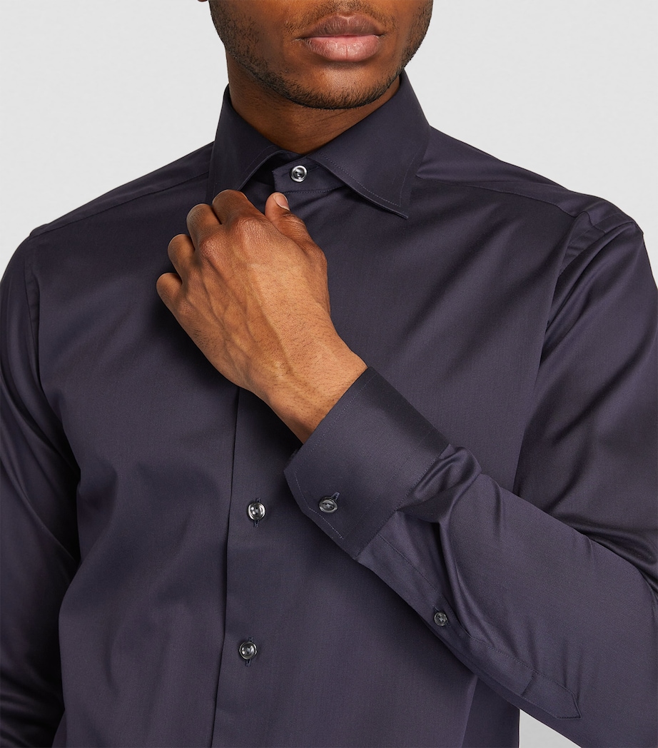 Cotton Slim-Fit Shirt 28 NAVY Image 6