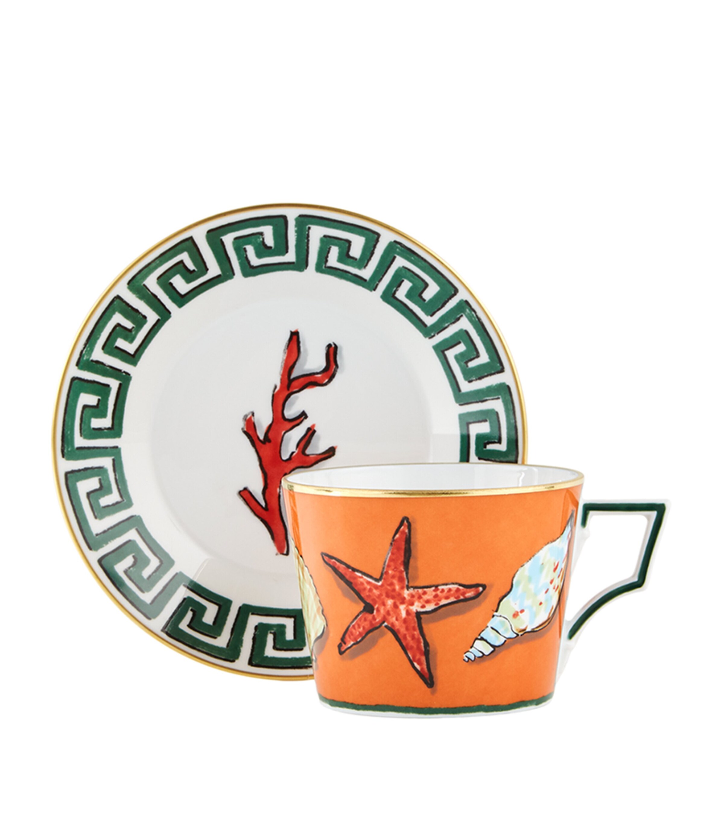 GINORI 1735 Il Viaggio di Nettuno Teacups and Saucers (Set of 2) Image 1