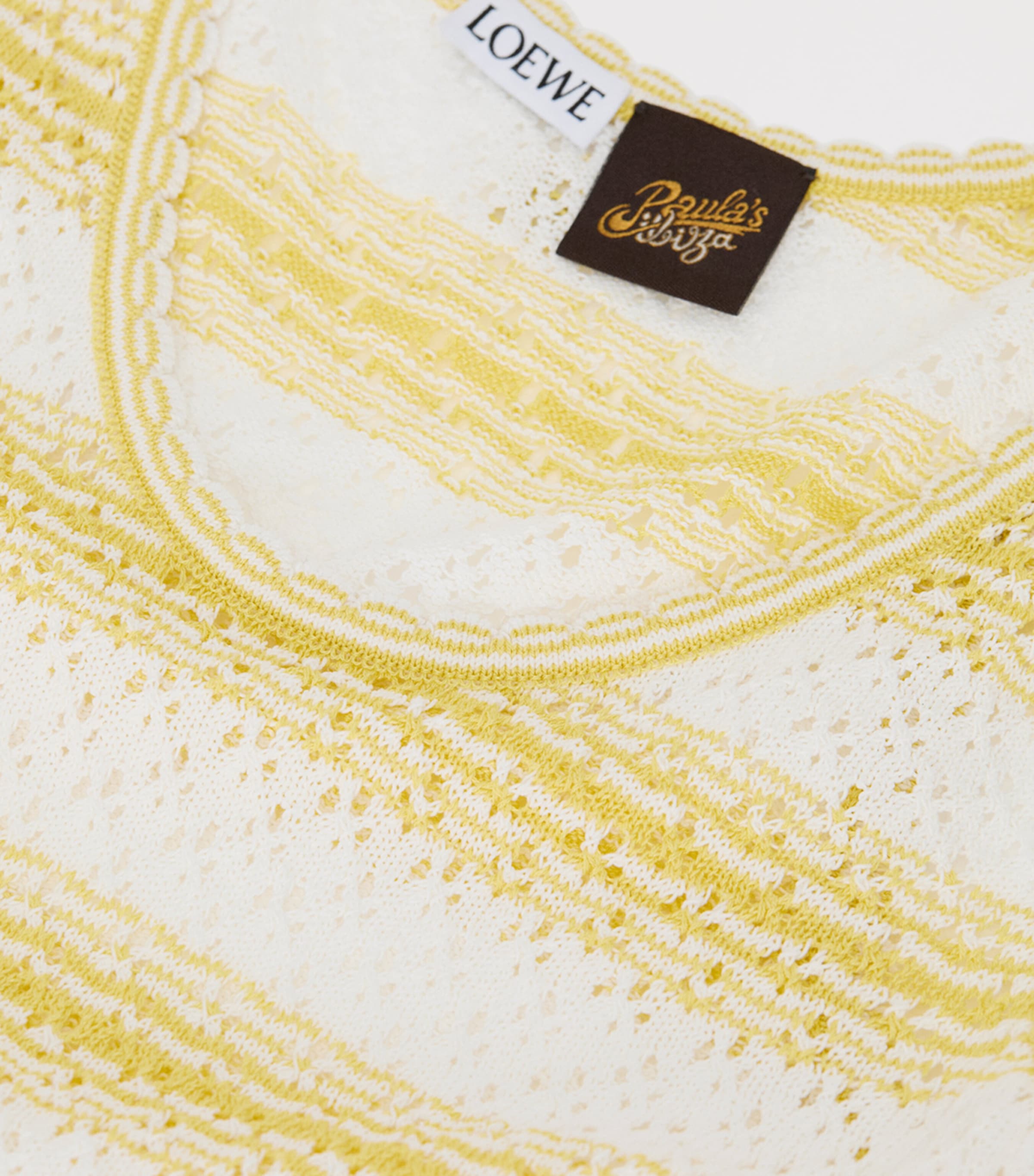 LOEWE Womens x Paula's Ibiza Stripe Short-Sleeve Sweater White/yellow Image 6