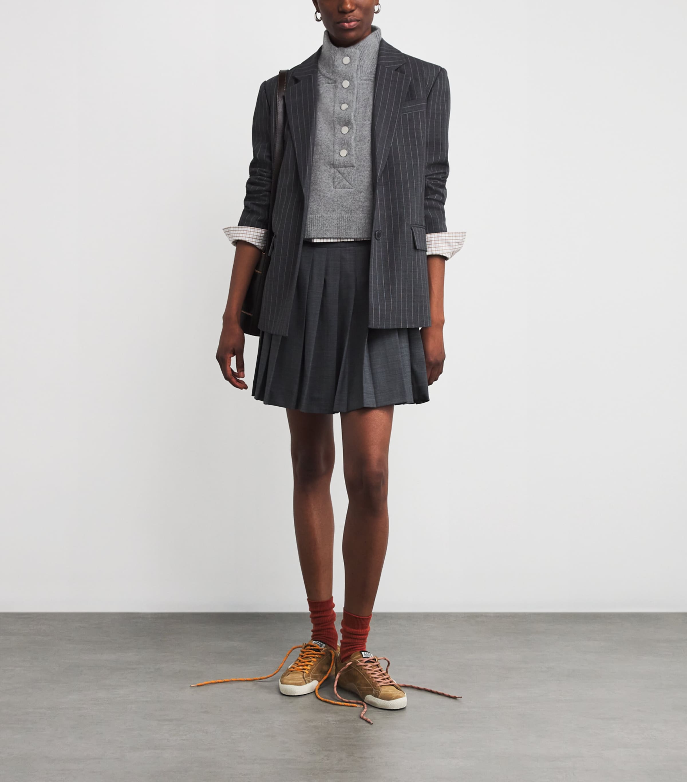 Wool Embroidered Sweater Vest MOTTLED GREY Image 2