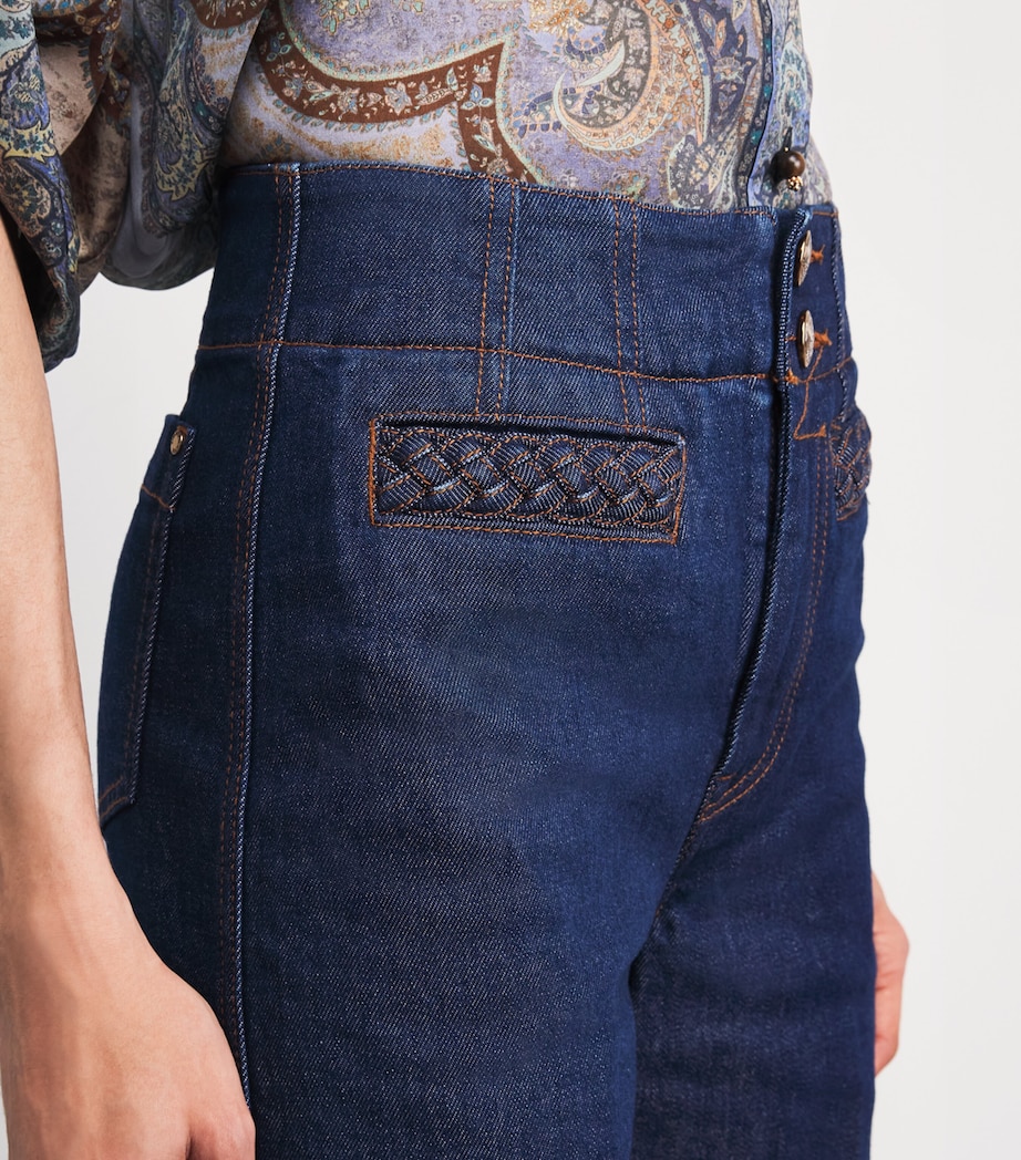 Zimmermann Womens Cropped Aster Flared Jeans Ink Ink Image 3