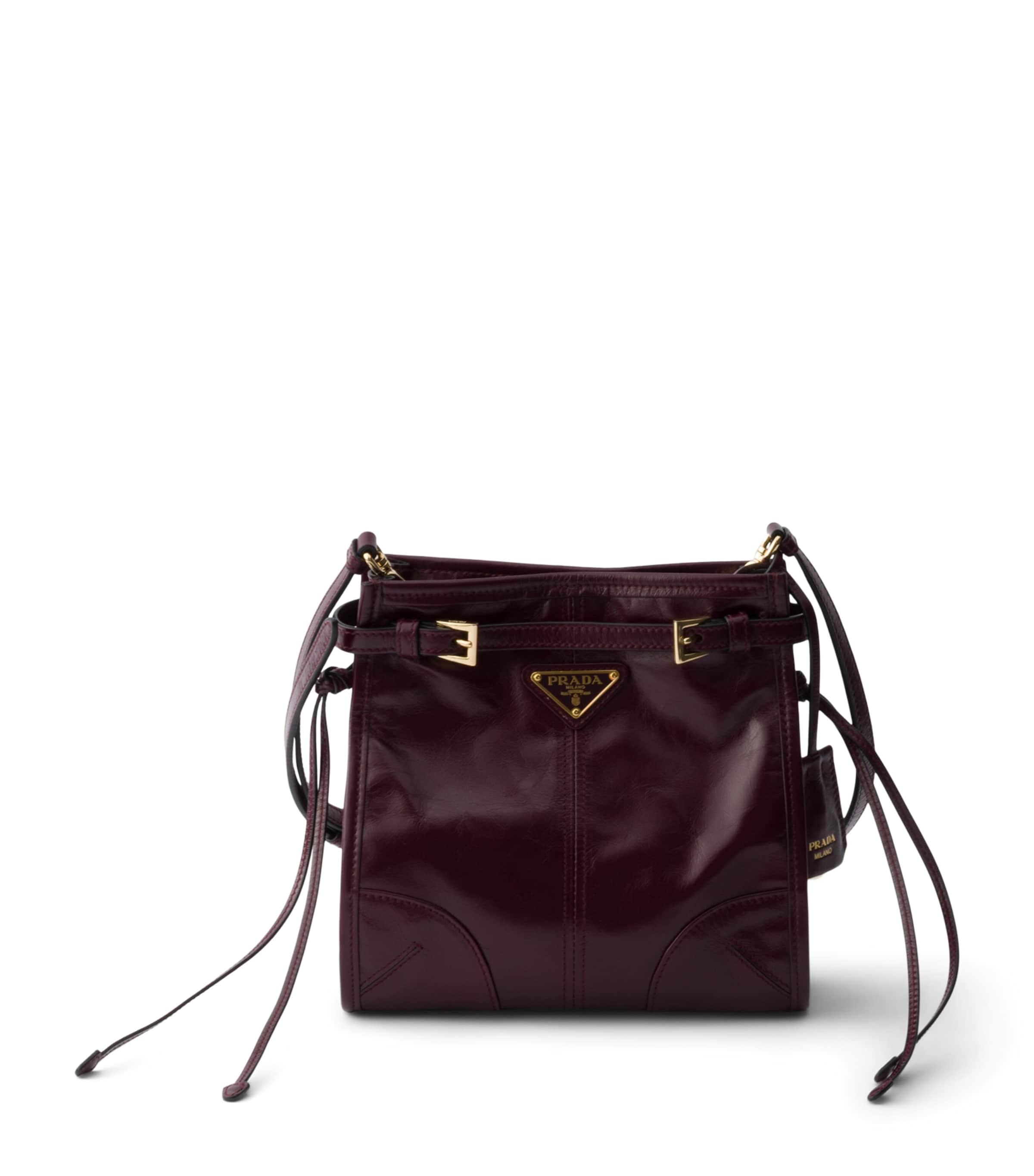 Prada Mini Leather Bonnie Shoulder Bag Burgundy Image 1