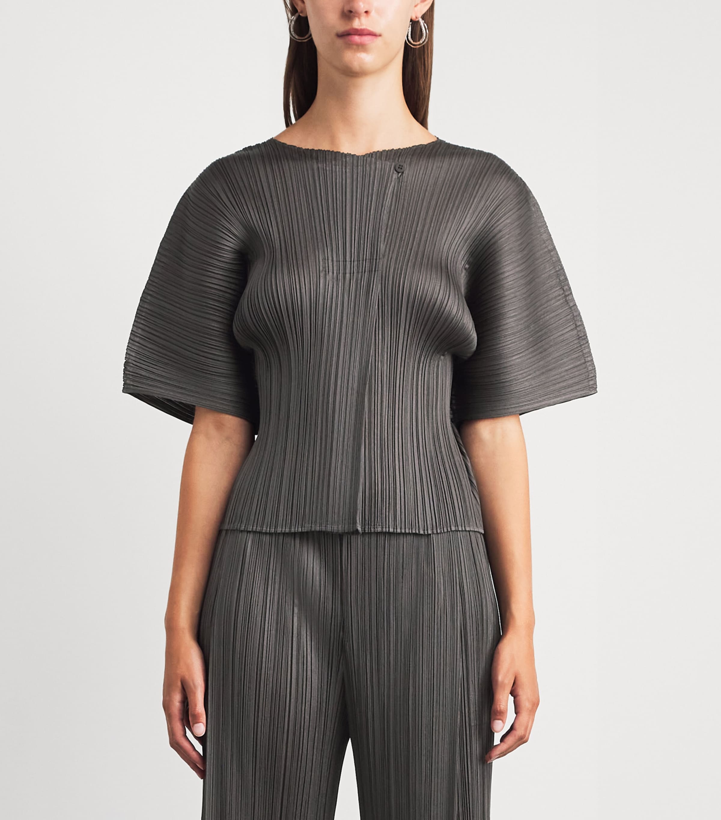 Pleats Please Issey Miyake Womens Monthly Colors June Blouse Charcoal Image 4