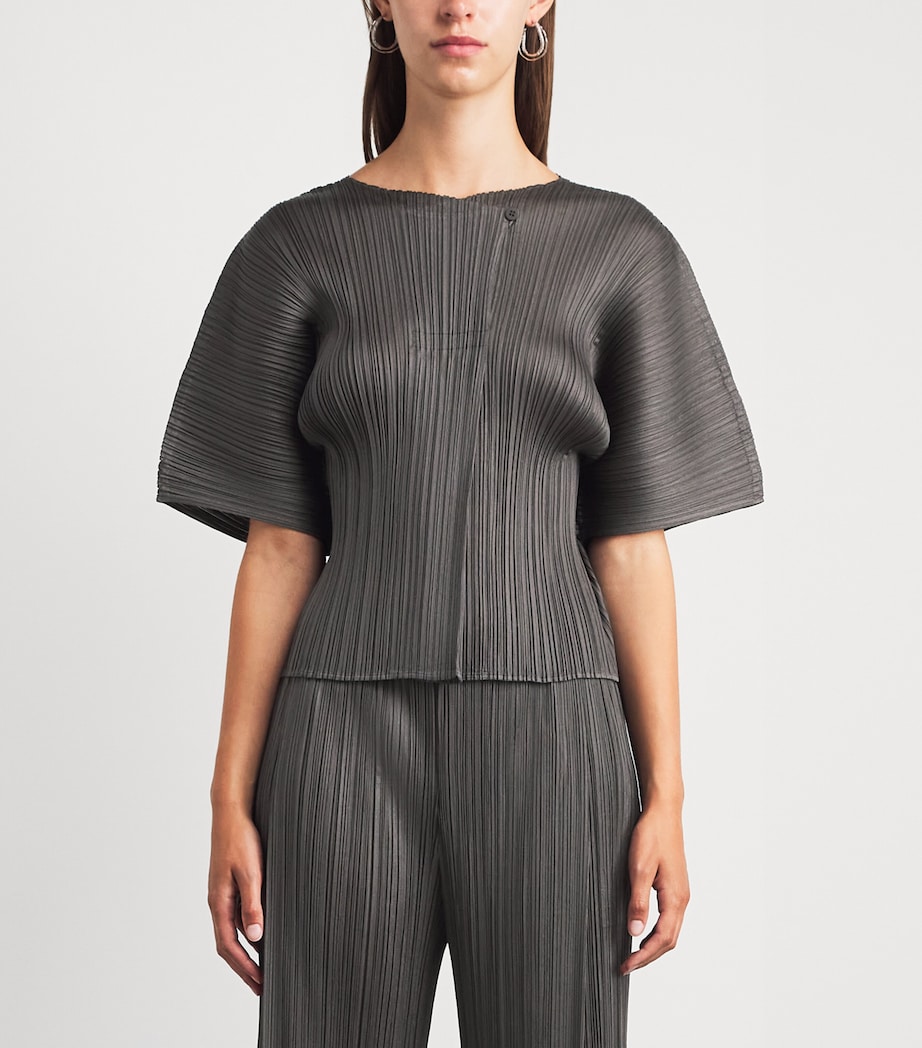 Pleats Please Issey Miyake Womens Monthly Colors June Blouse Charcoal Image 4