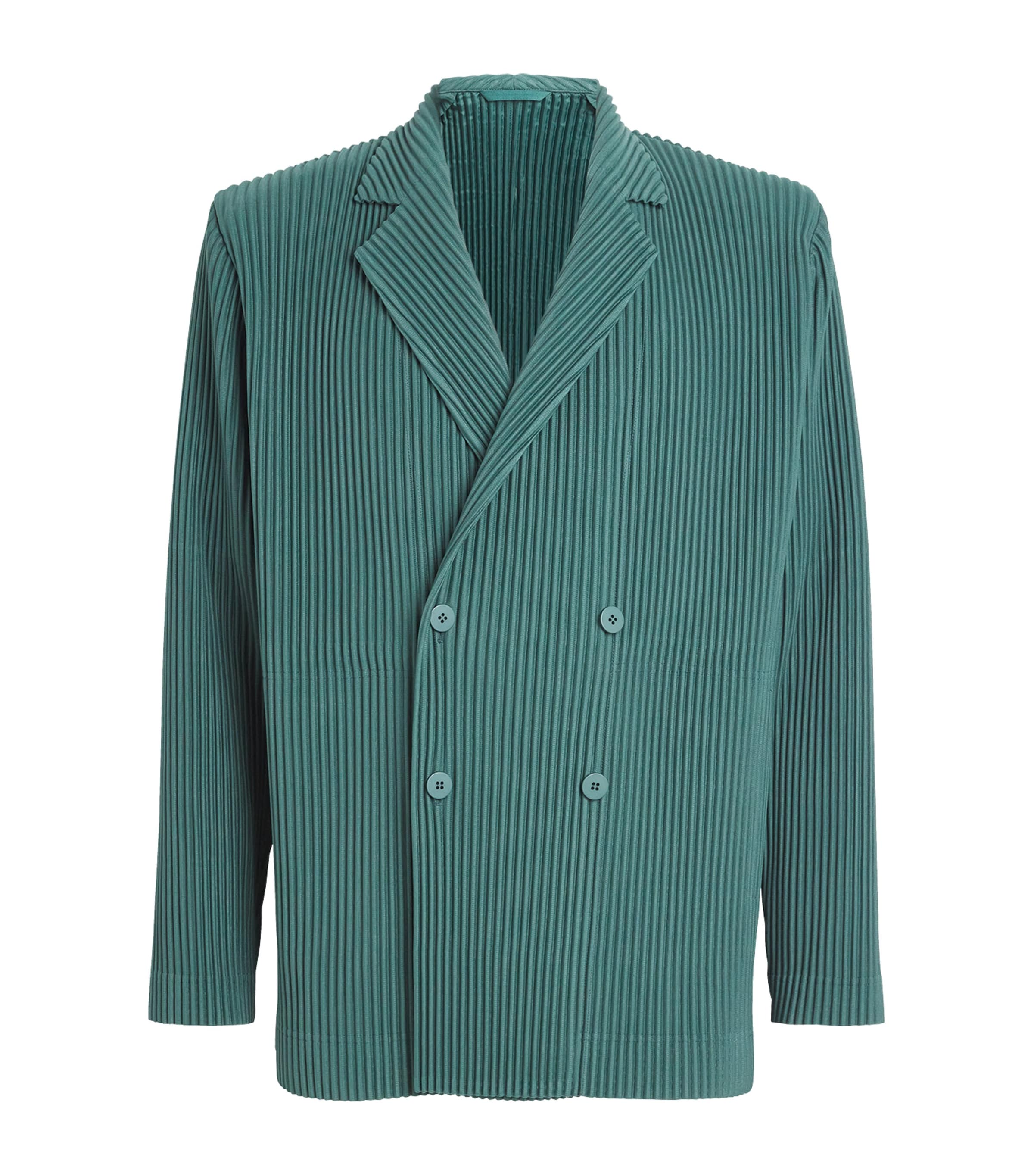 ISSEY MIYAKE PLEATED DOUBLE-BREASTED BLAZER