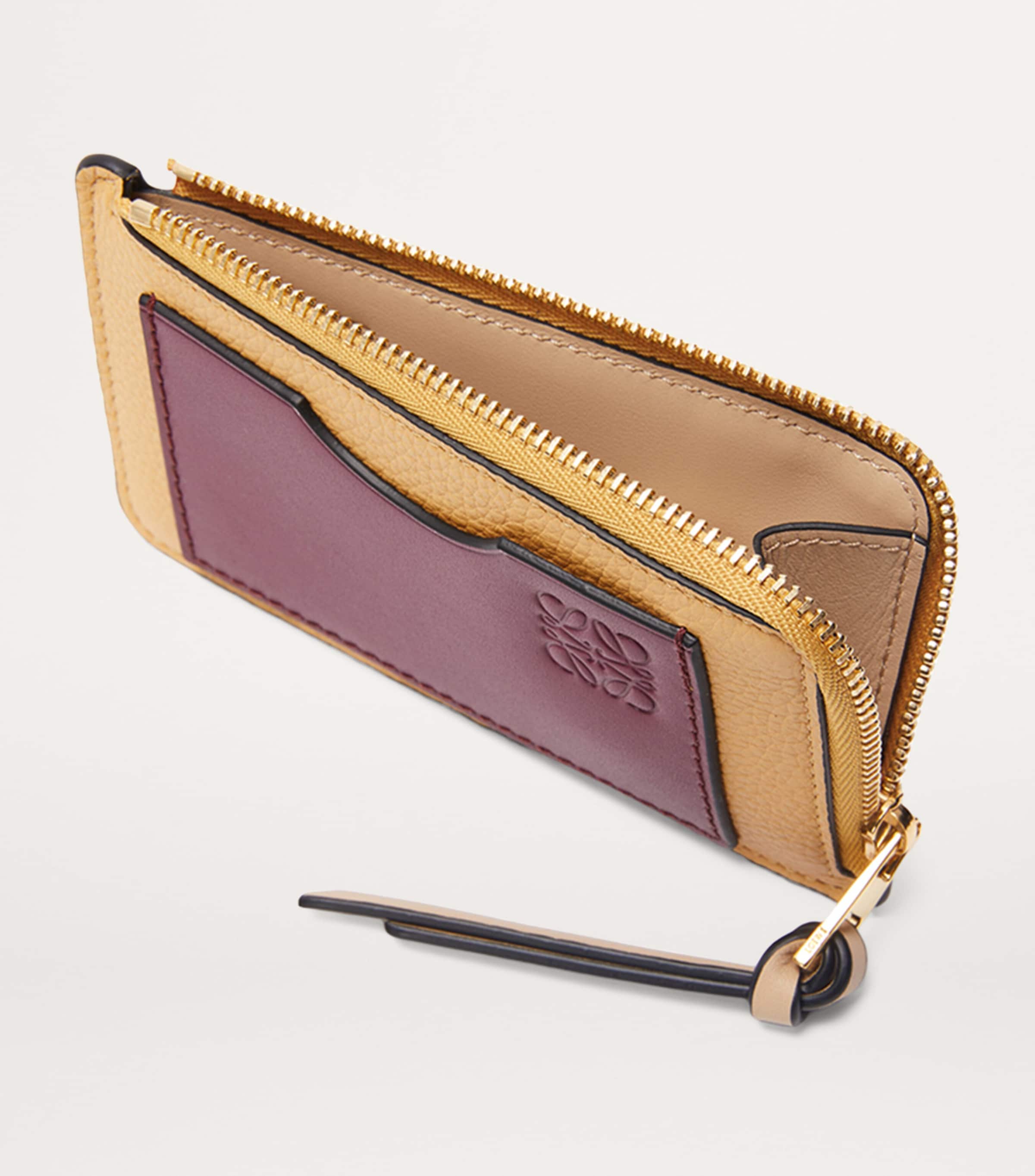 Leather Anagram Zipped Card Holder BISCUIT/CRIMSON/PAPE Image 3