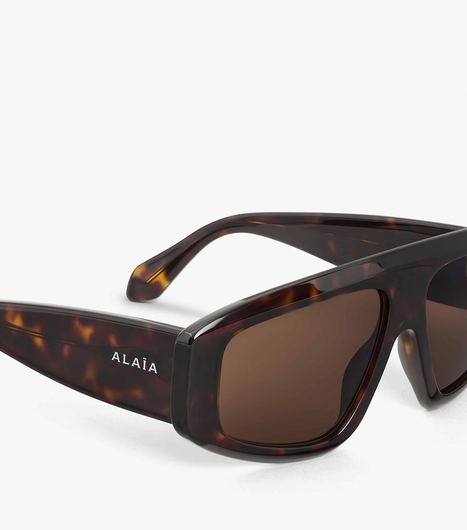 Acetate Aviator Mask Sunglasses HAVANE FONCE Image 4