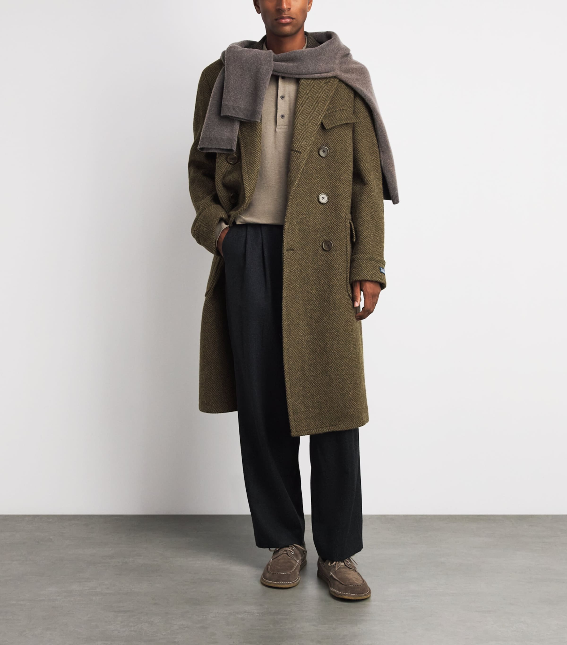 Polo Ralph Lauren Mens Wool Tweed Polo Coat Loden Multi Image 2