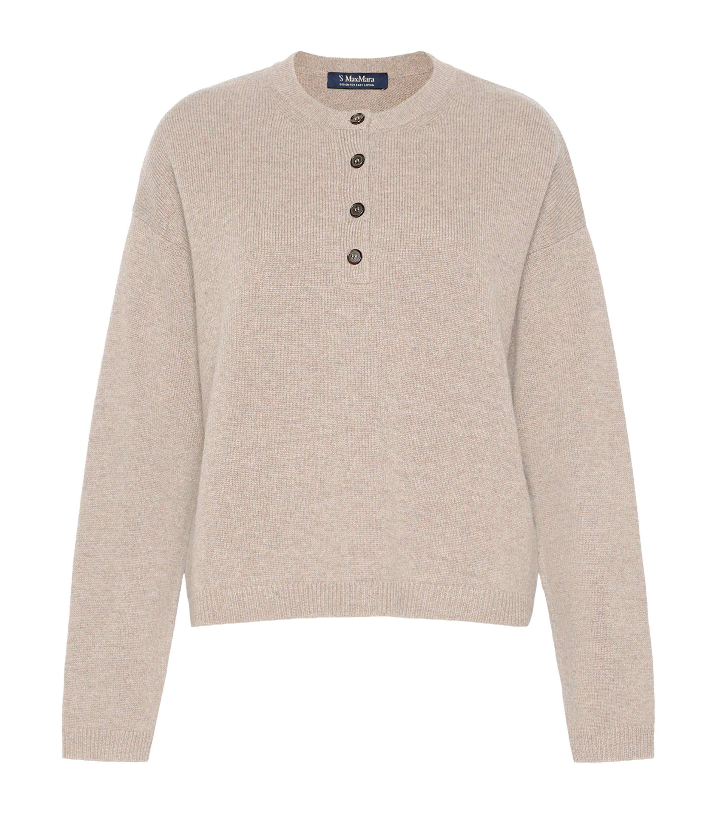 Max Mara Womens Wool-Cashmere Sweater Beige Image 1