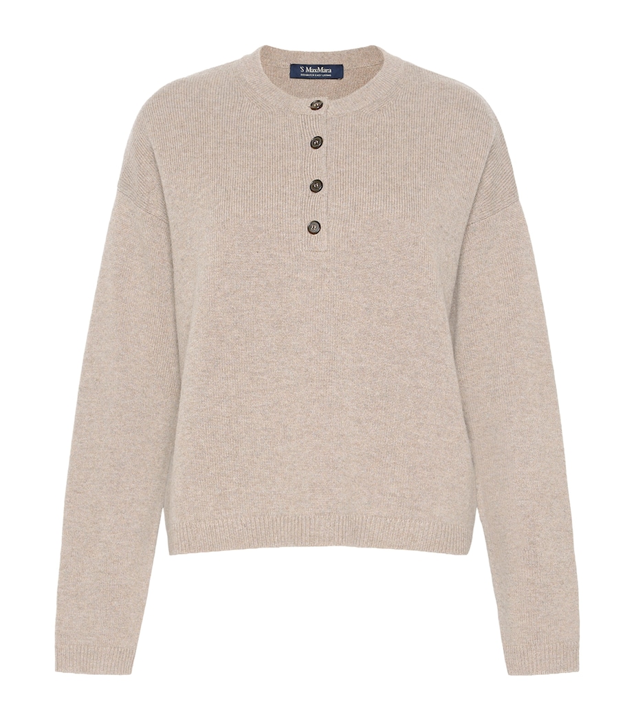 Max Mara Womens Wool-Cashmere Sweater Beige Image 1