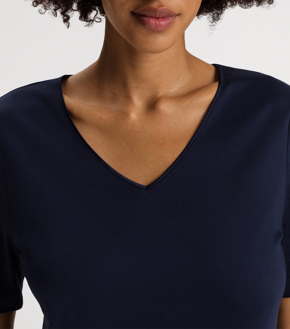 Cotton Short-Sleeve Nightdress DEEP NAVY Image 6