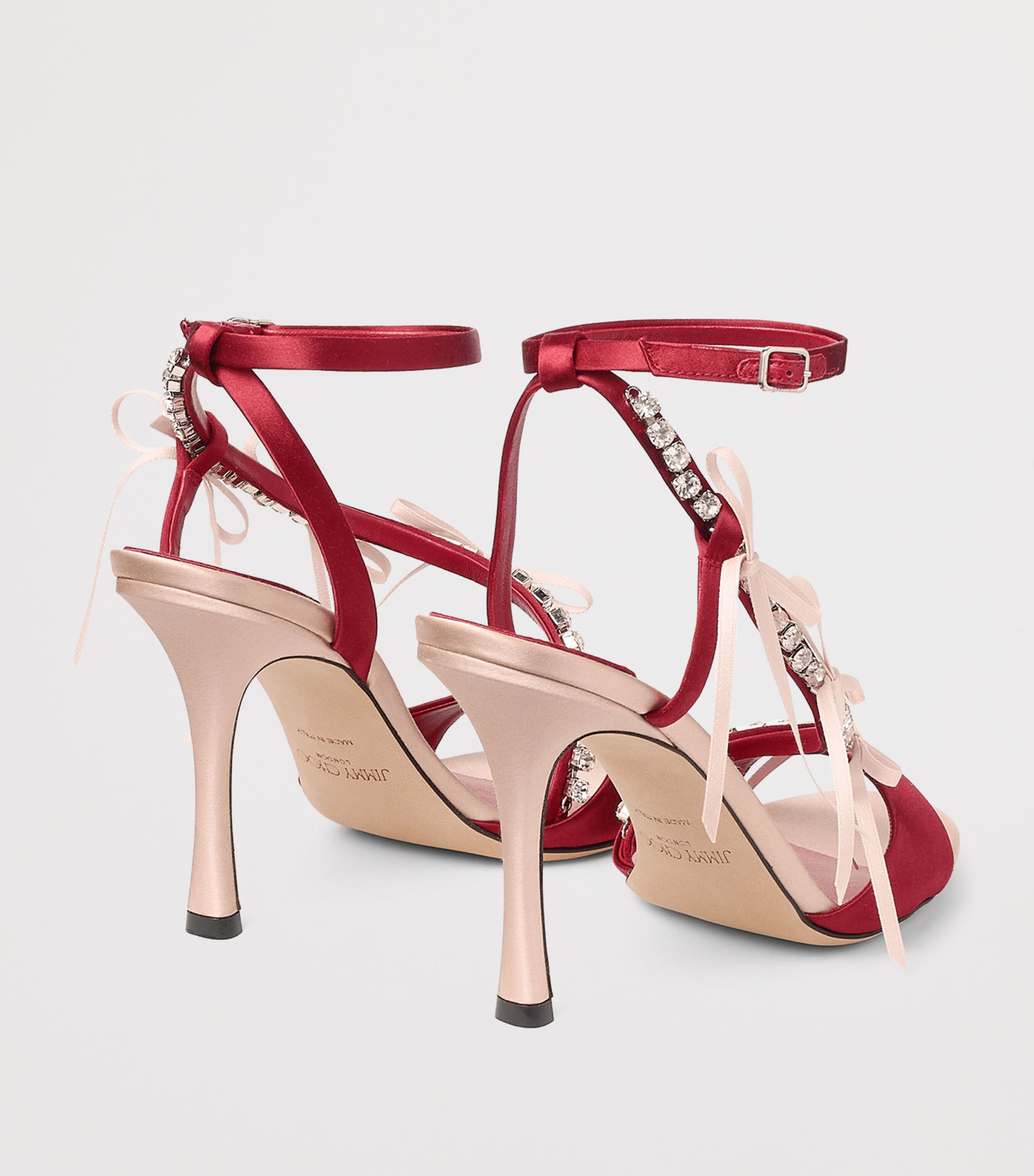 Lula 100 Satin Sandals MACARON/RUBY RED Image 5
