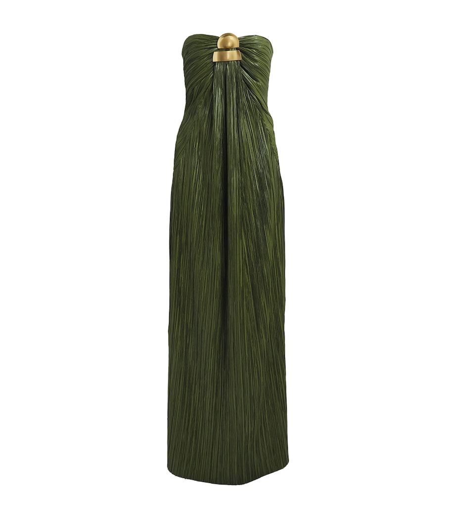 Cult Gaia Womens Plissé Sequoia Gown Deep Pasture Image 1