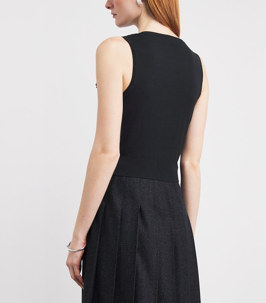 Cotton-Blend Tank Top BLACK Image 4