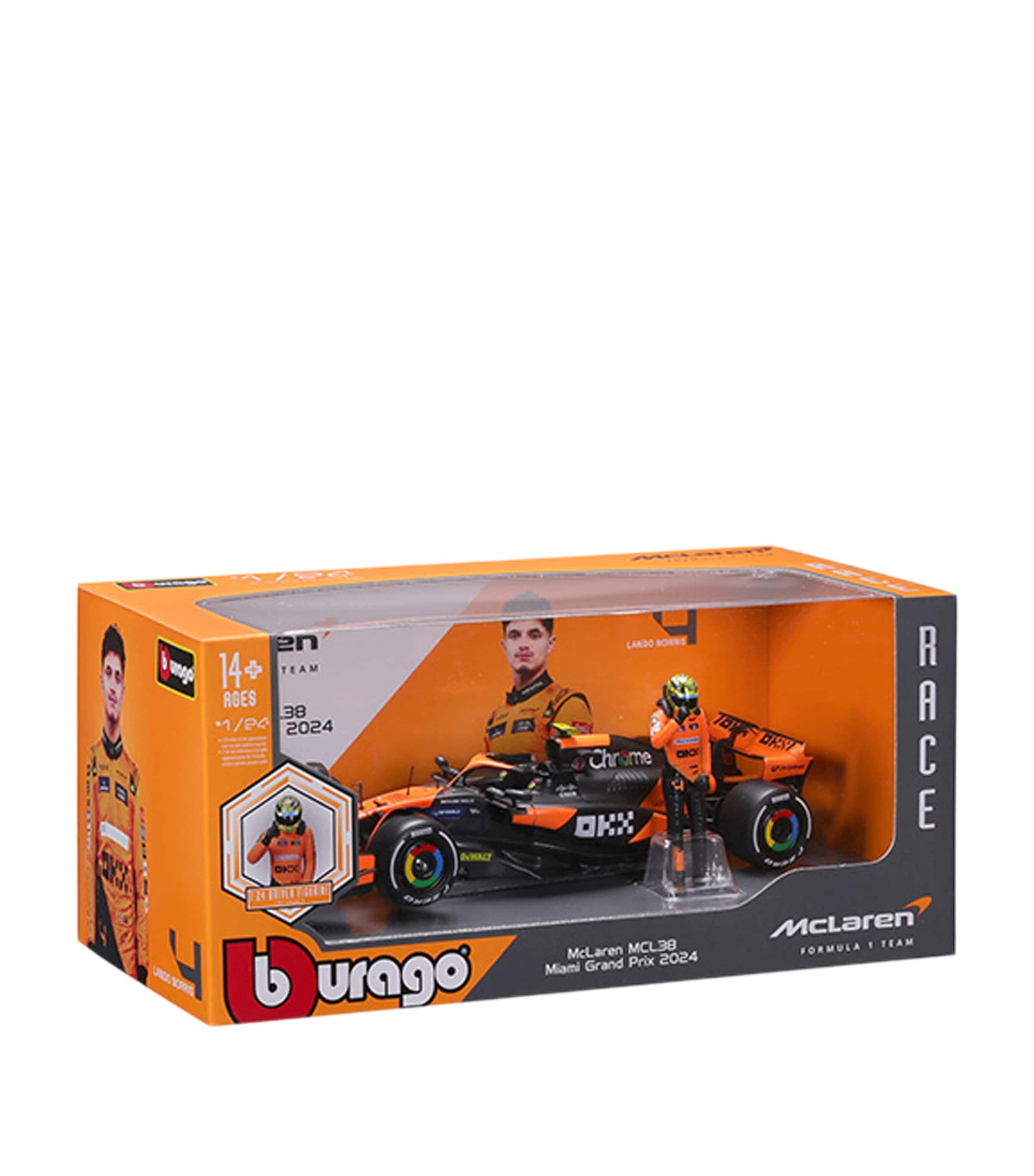 Bburago McLaren F1 MCL38 2024 1:24 Model with Lando Norris Figure Image 7