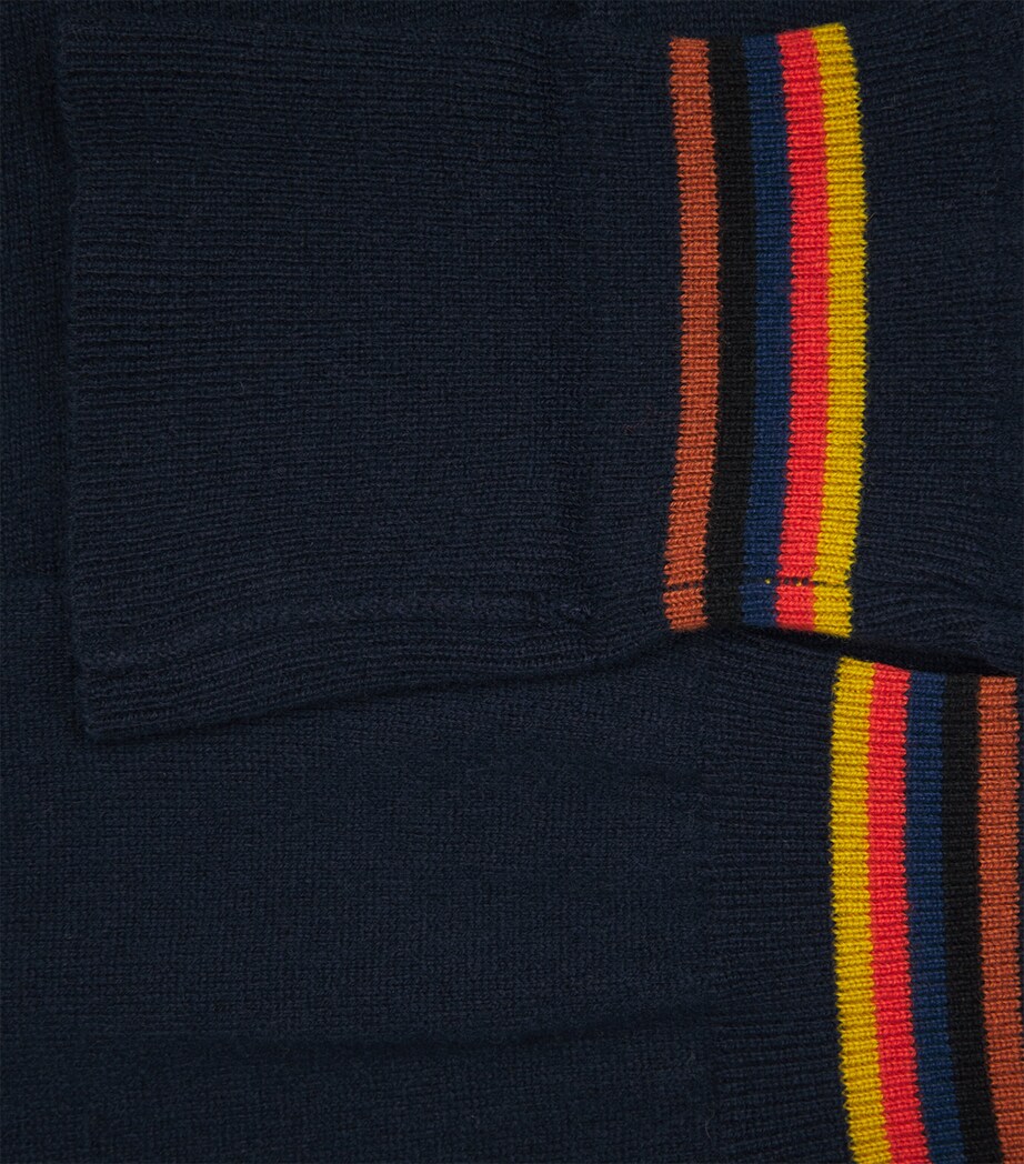 Paul Smith Mens Cashmere Polo Sweater Dark Navy Image 5