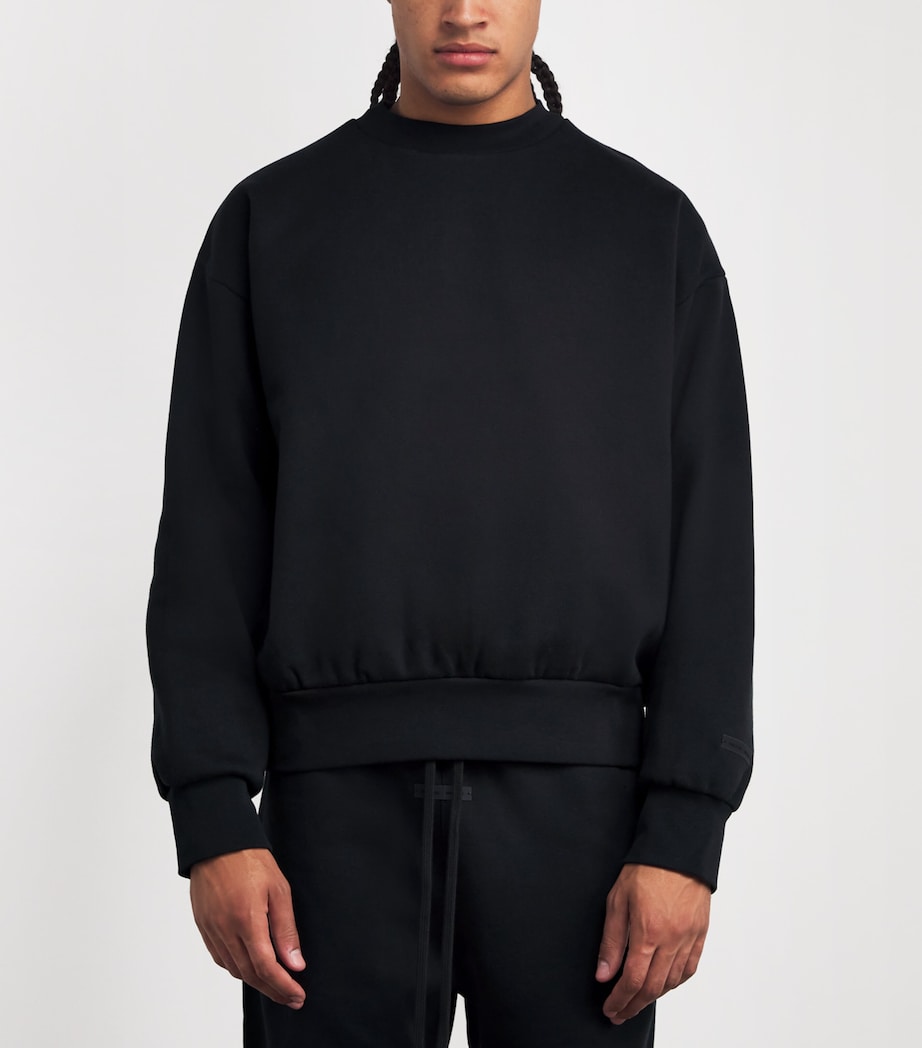 Cotton-Blend Back Logo Sweatshirt JET BLACK Image 3