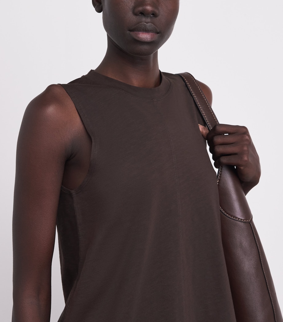 ME+EM Womens Organic Cotton Swing Tank Top Cocoa Brown Image 3