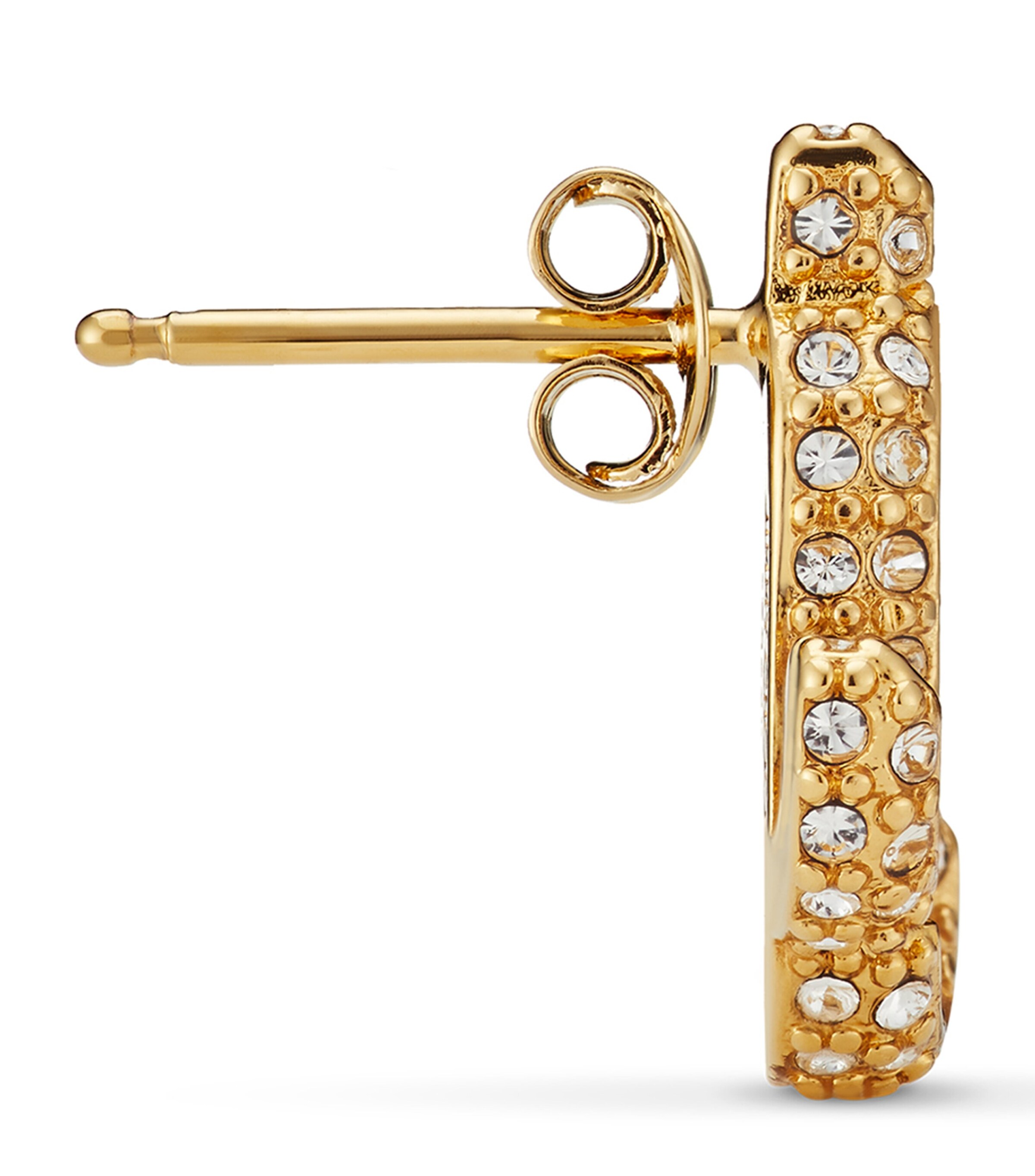 Crystal-Embellished JC Stud Earrings GOLD Image 3