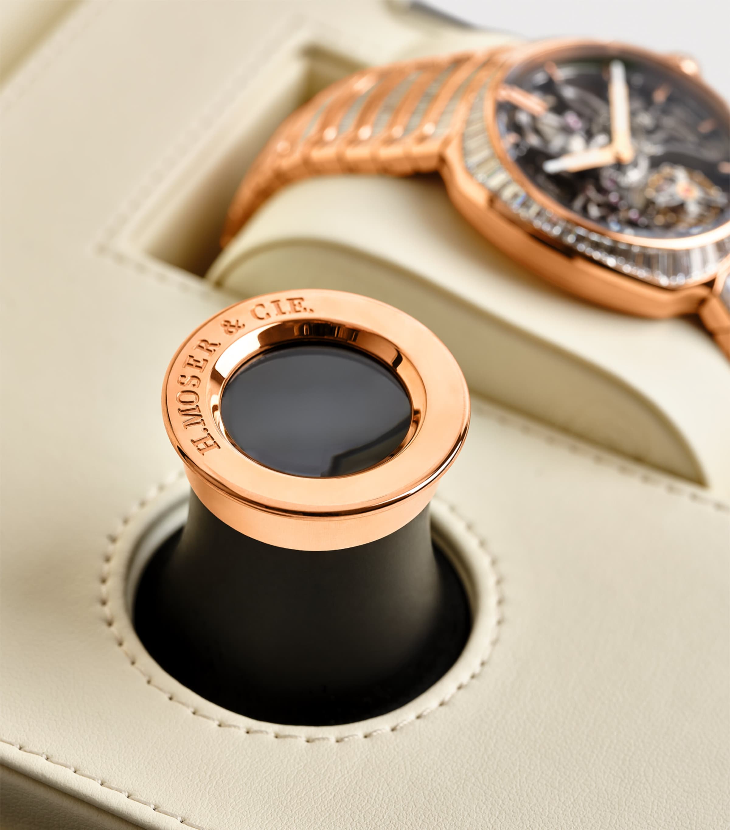 Rose Gold and Diamond Streamliner Tourbillon Skeleton Watch 40mm YELLOW GOLD Image 8