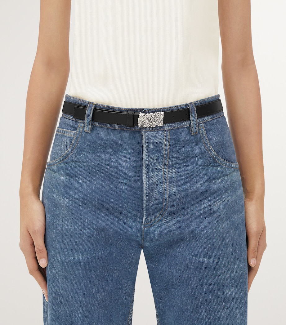 Leather Intreccio-Buckle Belt 8803 Image 3