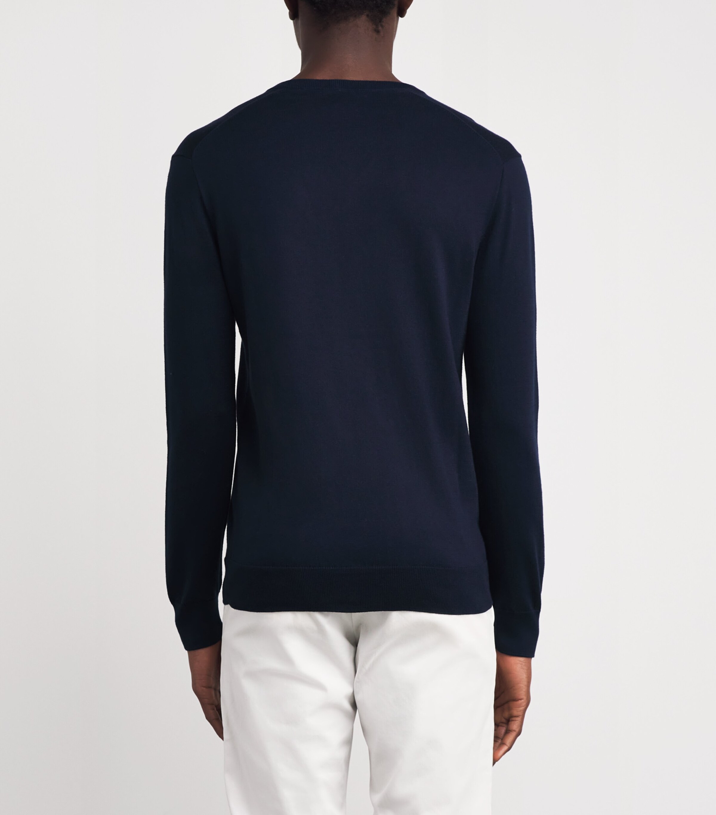 Polo Ralph Lauren Mens Cotton V-Neck Sweater Hunter Navy Image 4