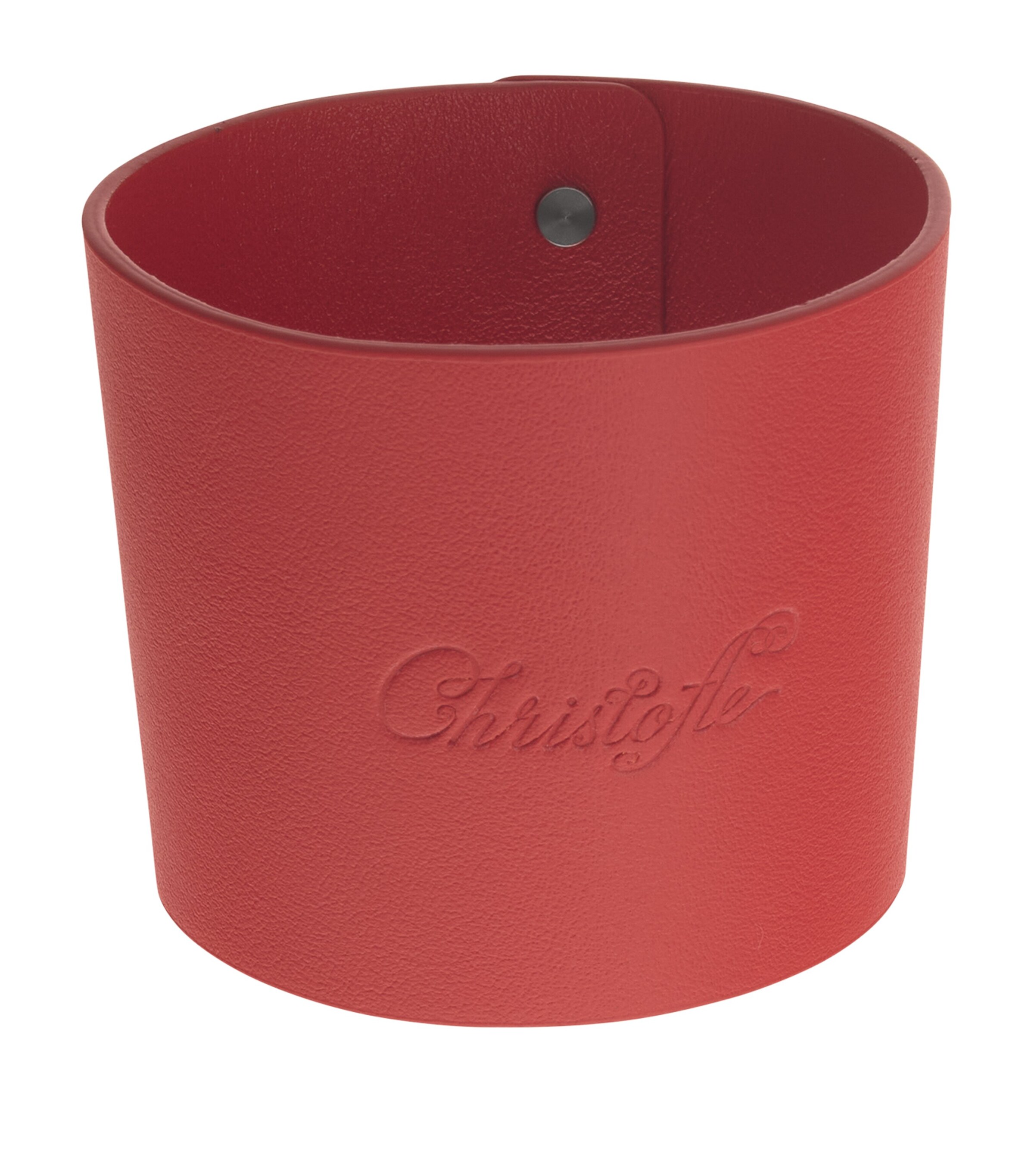 Christofle Leather Objets Miroir Coffee Cup Ring Red Image 3