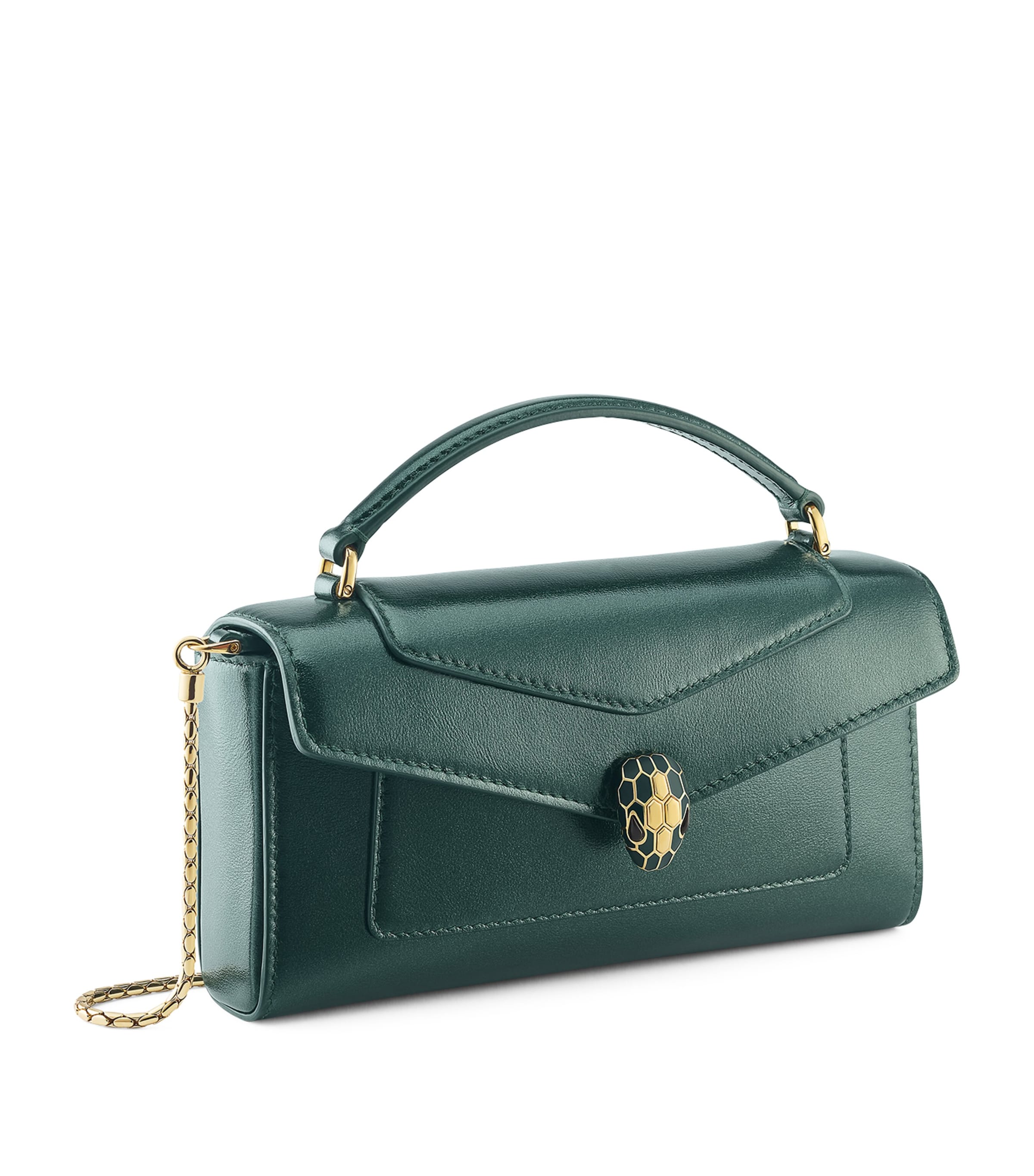 Bvlgari Calfskin Serpenti Forever Cross-Body Bag Green Medium Image 1