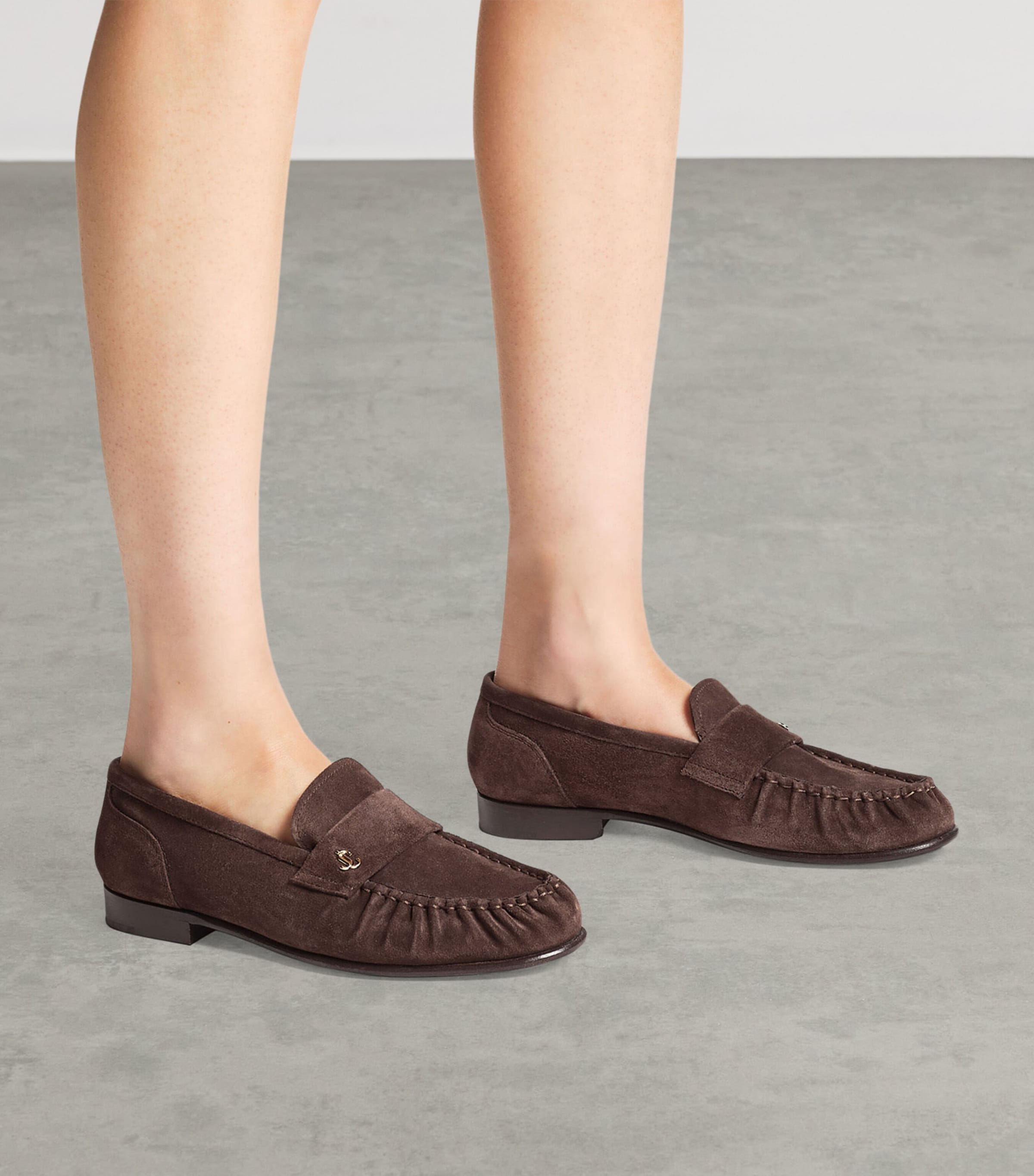Jimmy Choo Ellis Suede Loafers Chocolate Image 2