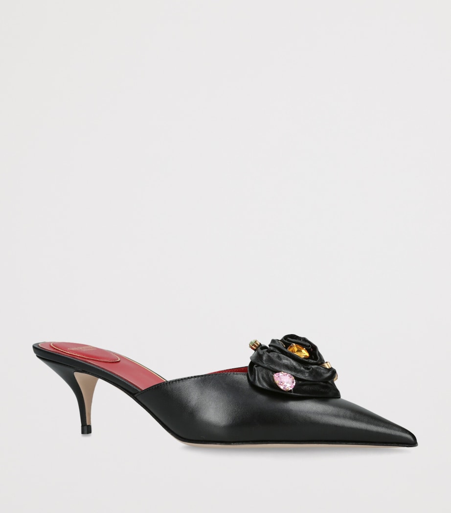 Leather Drip Rose Mules 55 OTHER Image 3