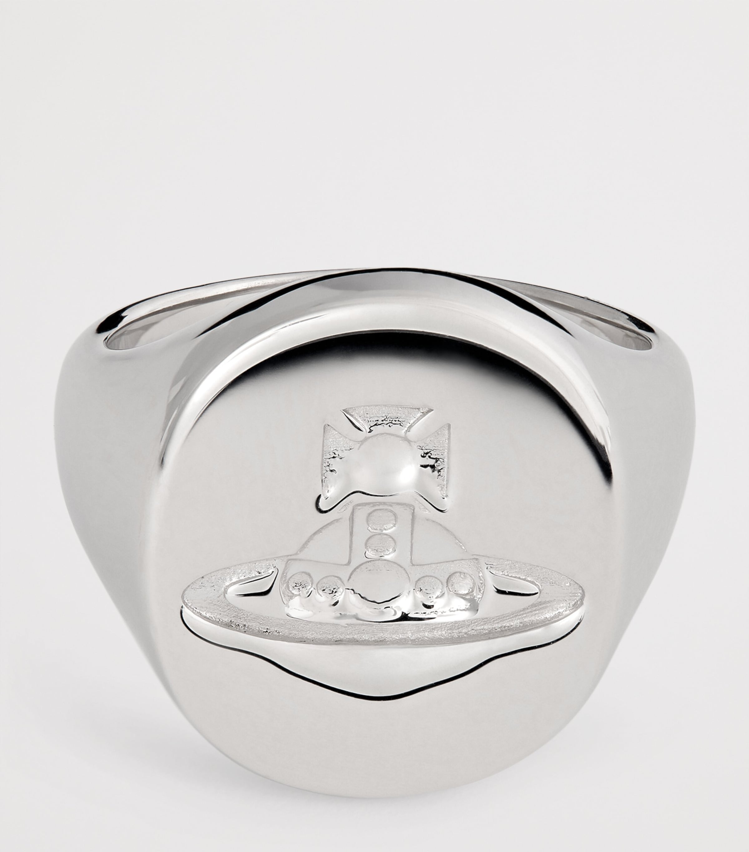 Vivienne Westwood Rhodium-Plated Sterling Silver Orb Signet Ring