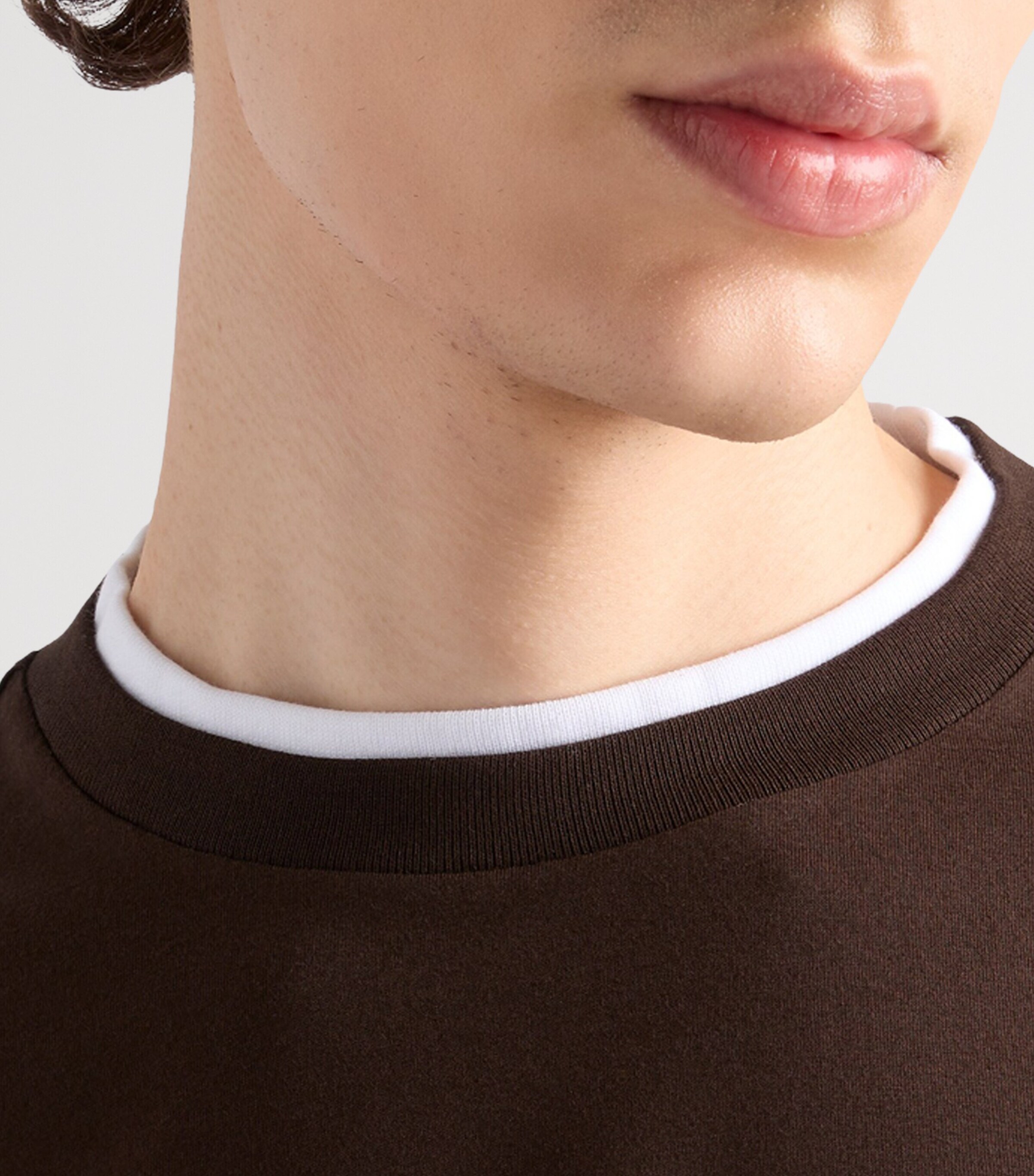 Prada Mens Double-Layer Logo T-Shirt Image 4