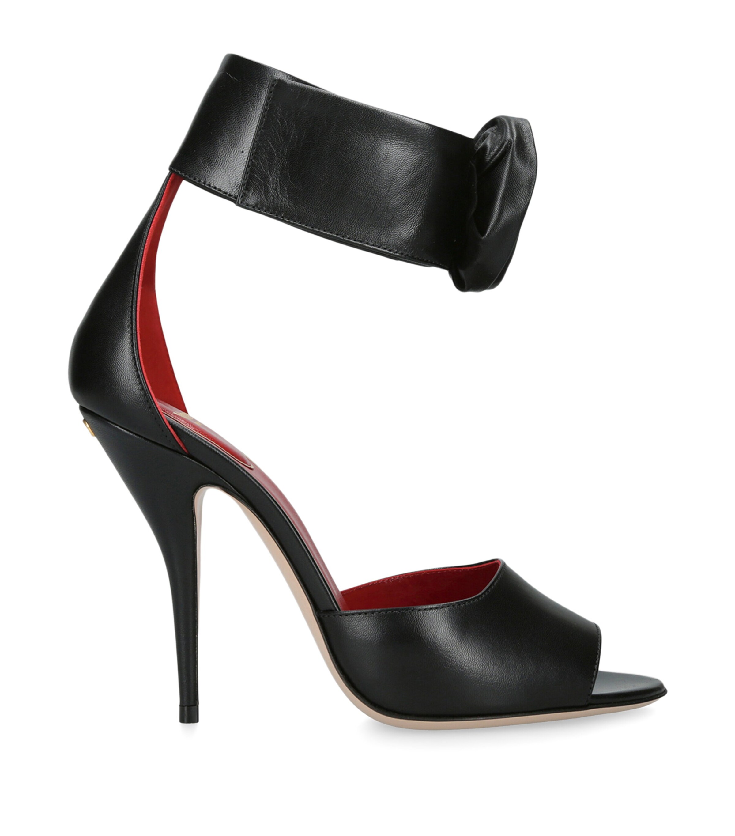 Valentino Garavani Leather Drip Rose Sandals 105 Blk/other Image 1