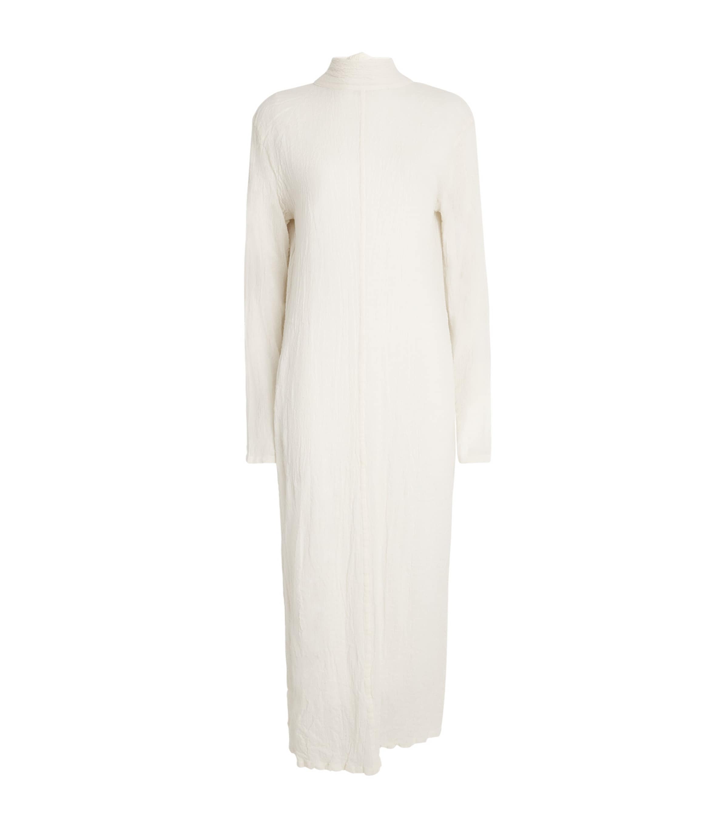 Issey Miyake Karami Wool Maxi Dress In Grey