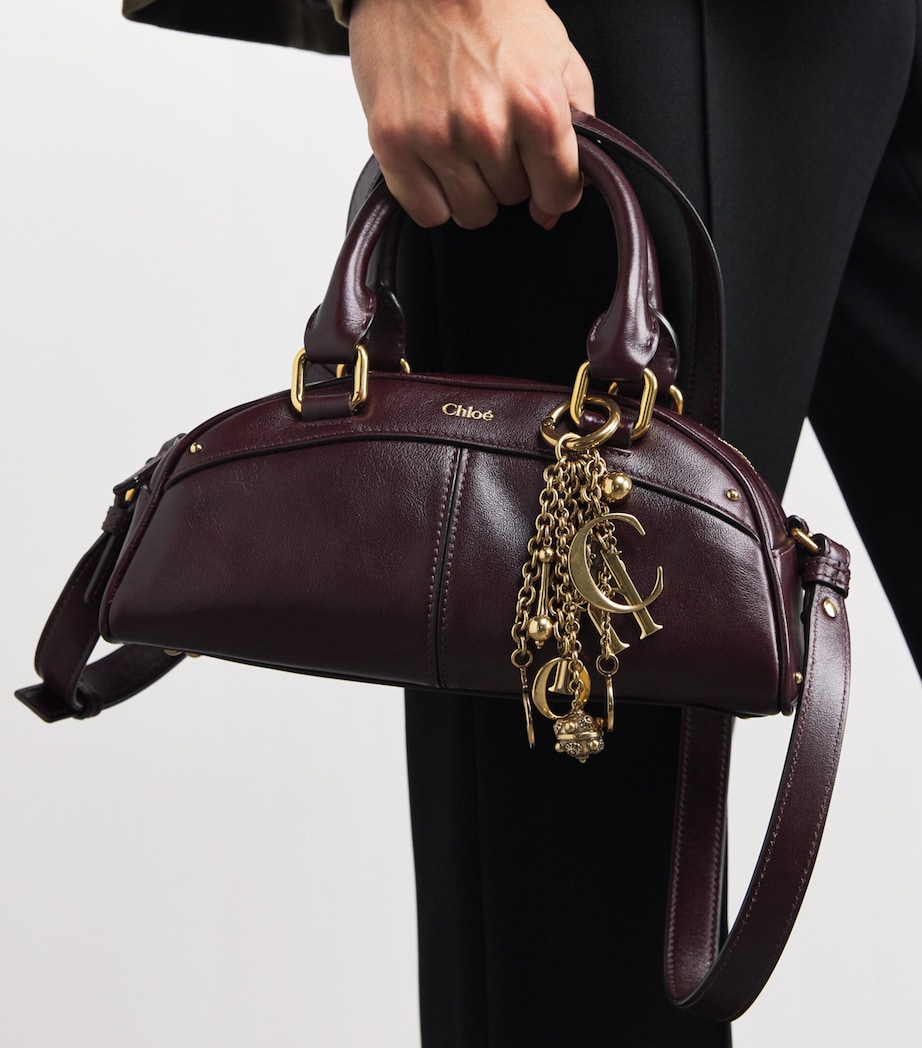 Small Leather Bowling Top-Handle Bag PERFECT PLUM Image 2