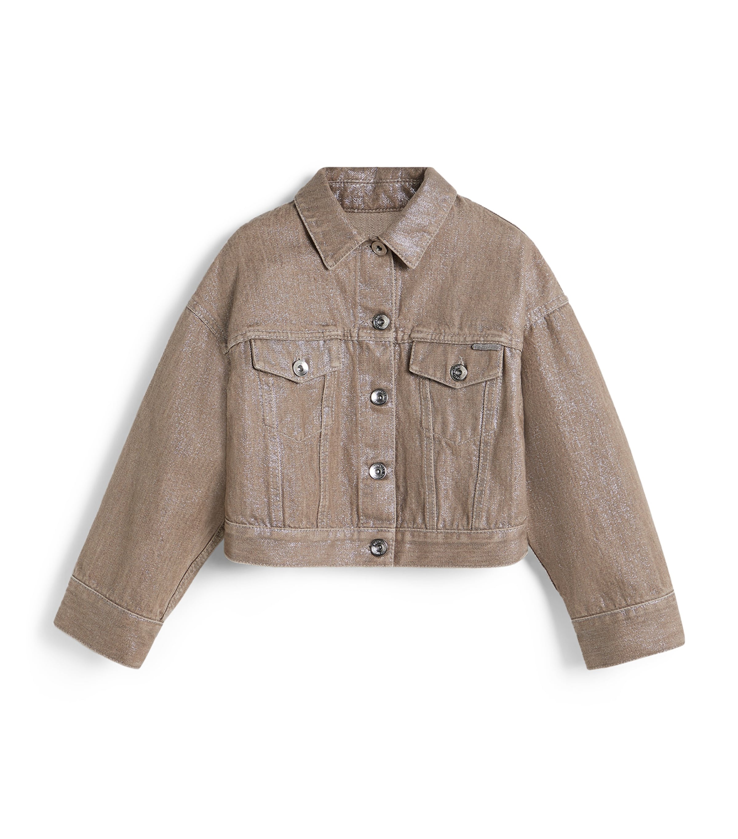 Brunello Cucinelli Kids Metallic Denim Jacket (4-6 Years) Image 1