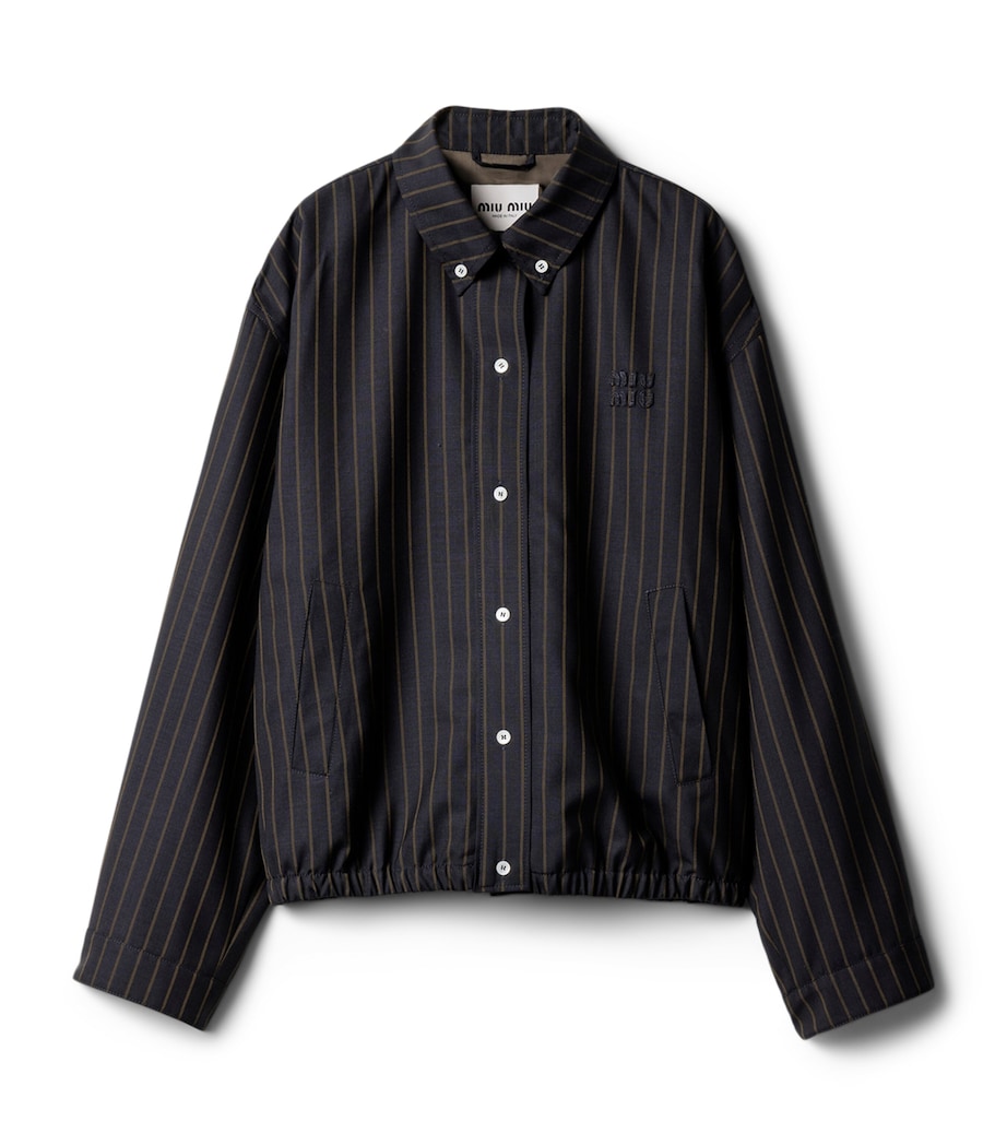 Miu Miu Womens Pinstripe Blouson Jacket Image 1