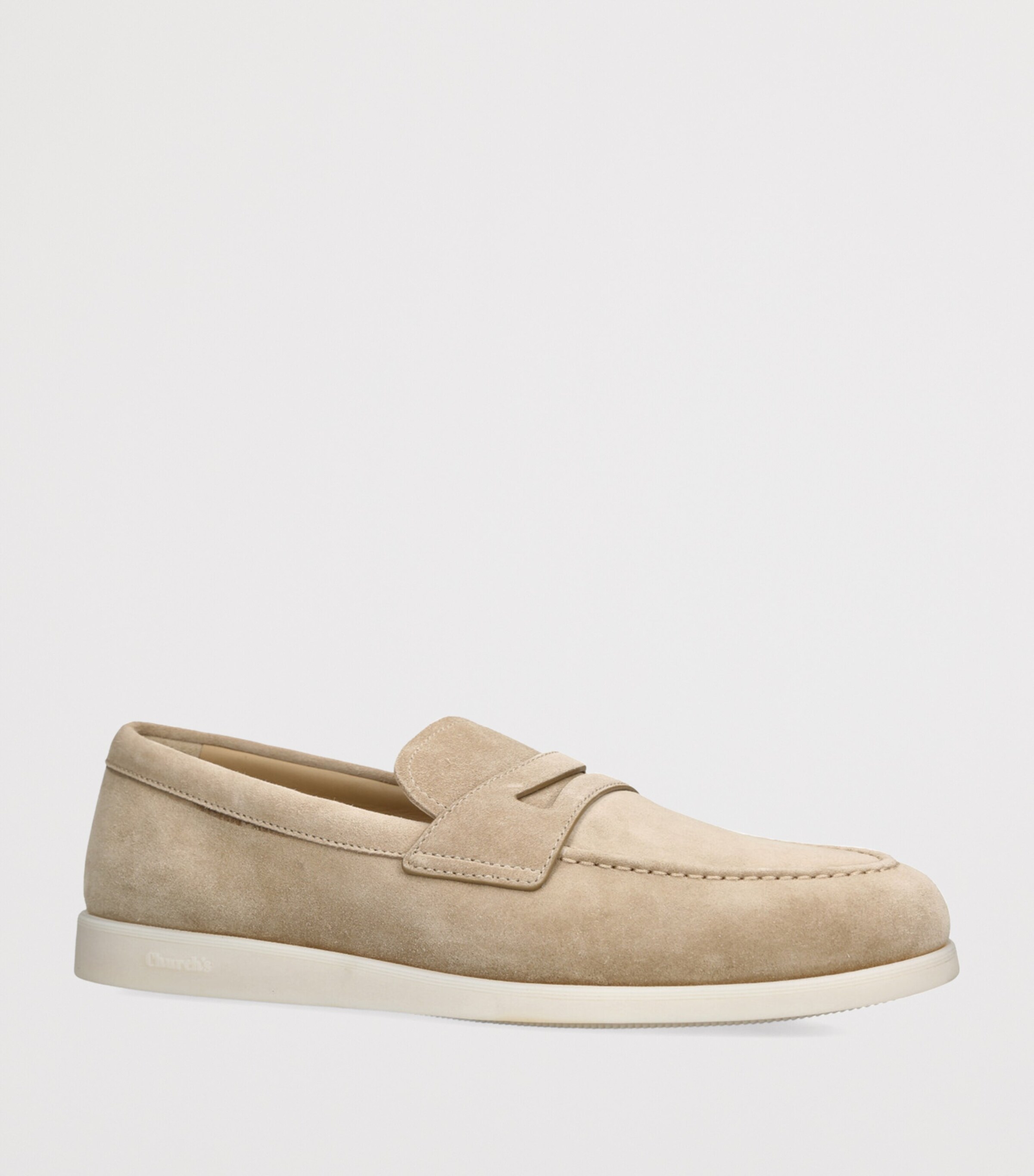 Church's Mens Suede Portsmouth Loafers Beige Image 3