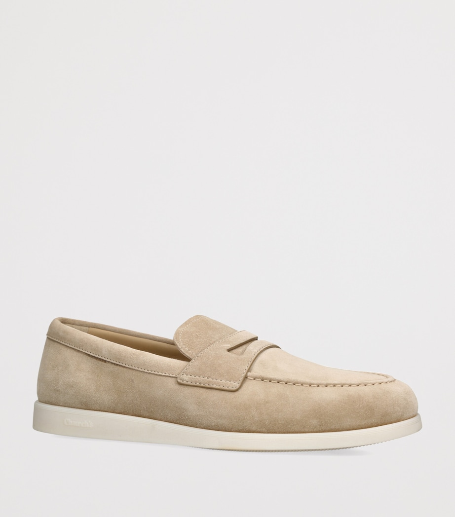 Church's Mens Suede Portsmouth Loafers Beige Image 3