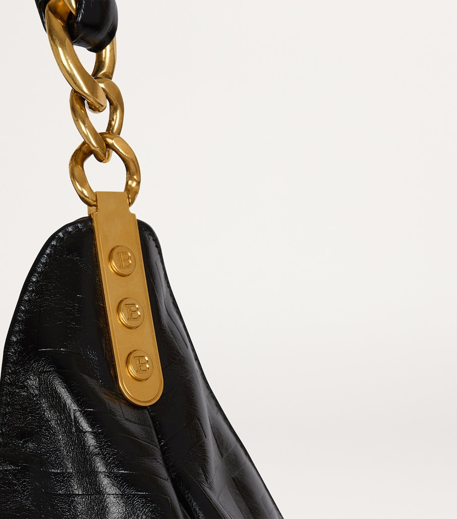 Large Leather 1945 Soft Shoulder Bag 0PA NOIR Image 3