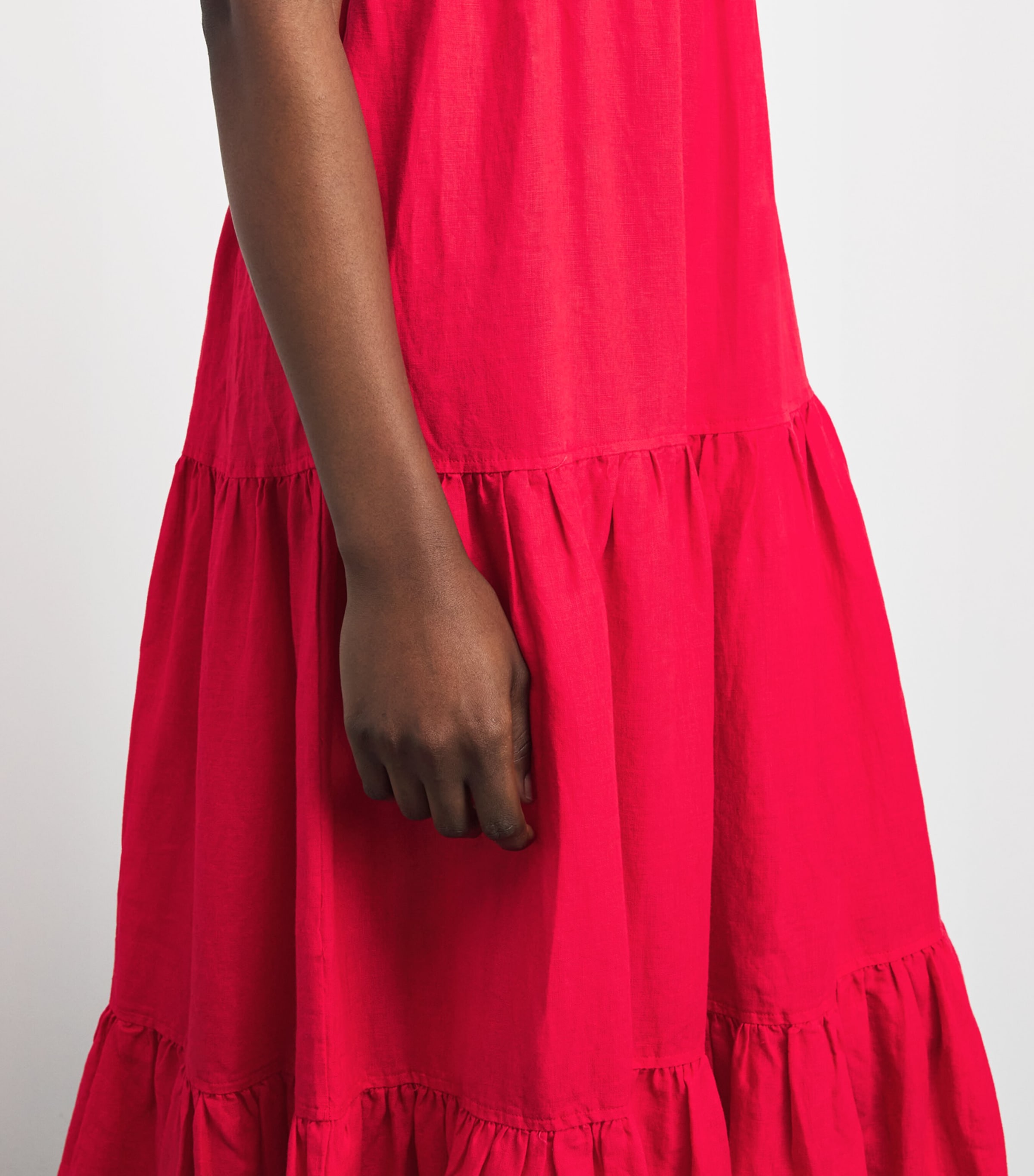 Heidi Klein Womens Linen Amalfi Maxi Dress Red Red Image 3