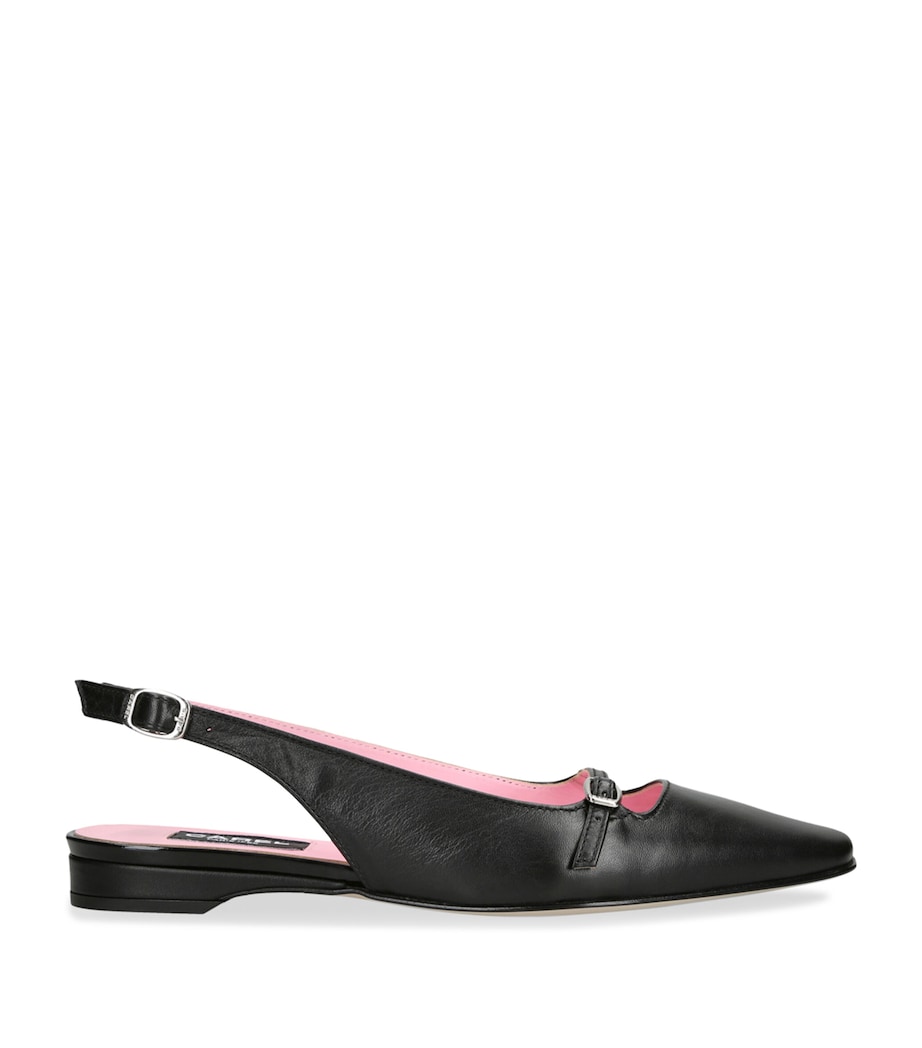 Carel Leather Ninon Slingback Ballet Flats Black Image 1