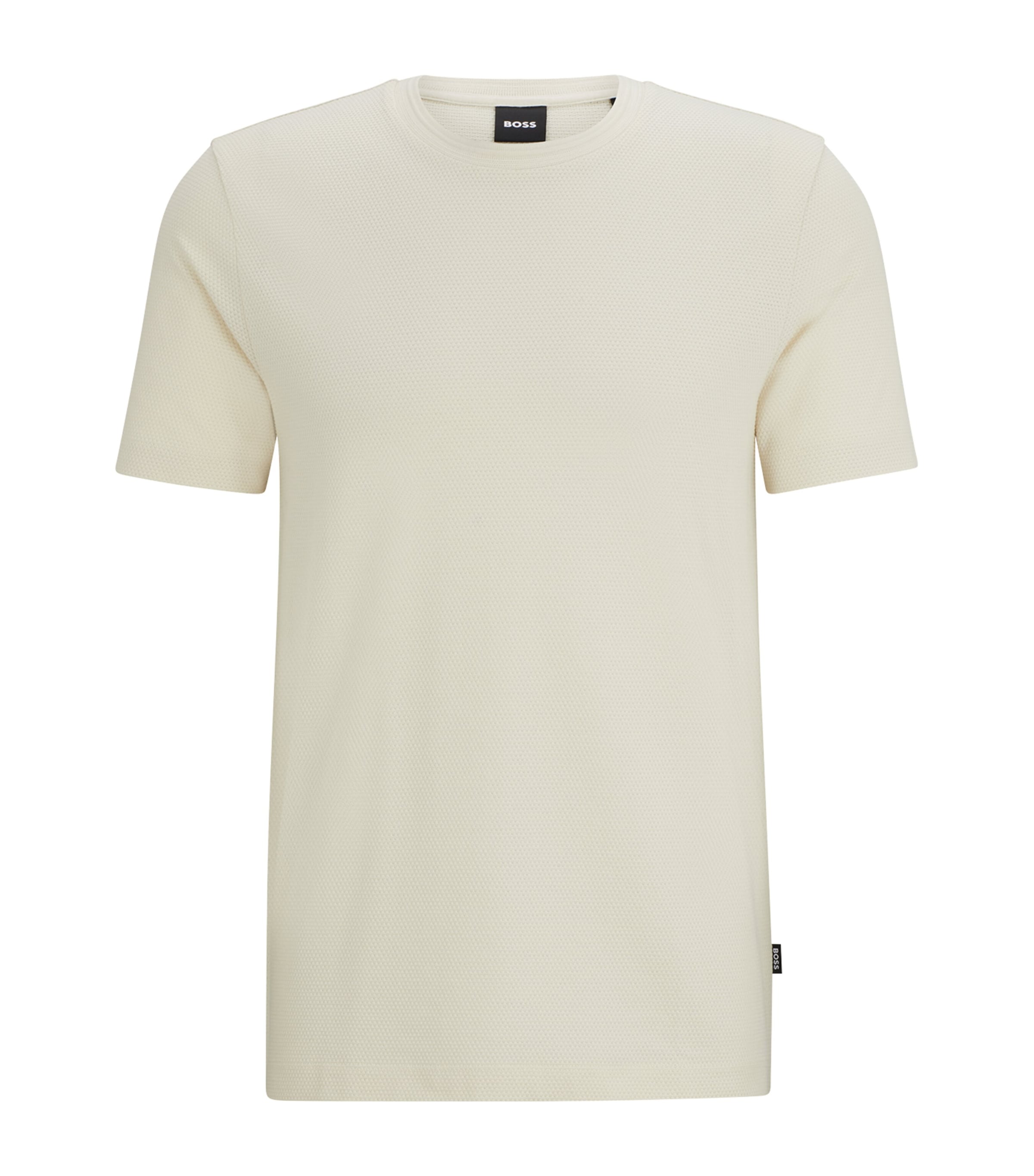 Shop Hugo Boss Cotton-blend Bubble-jacquard T-shirt In White