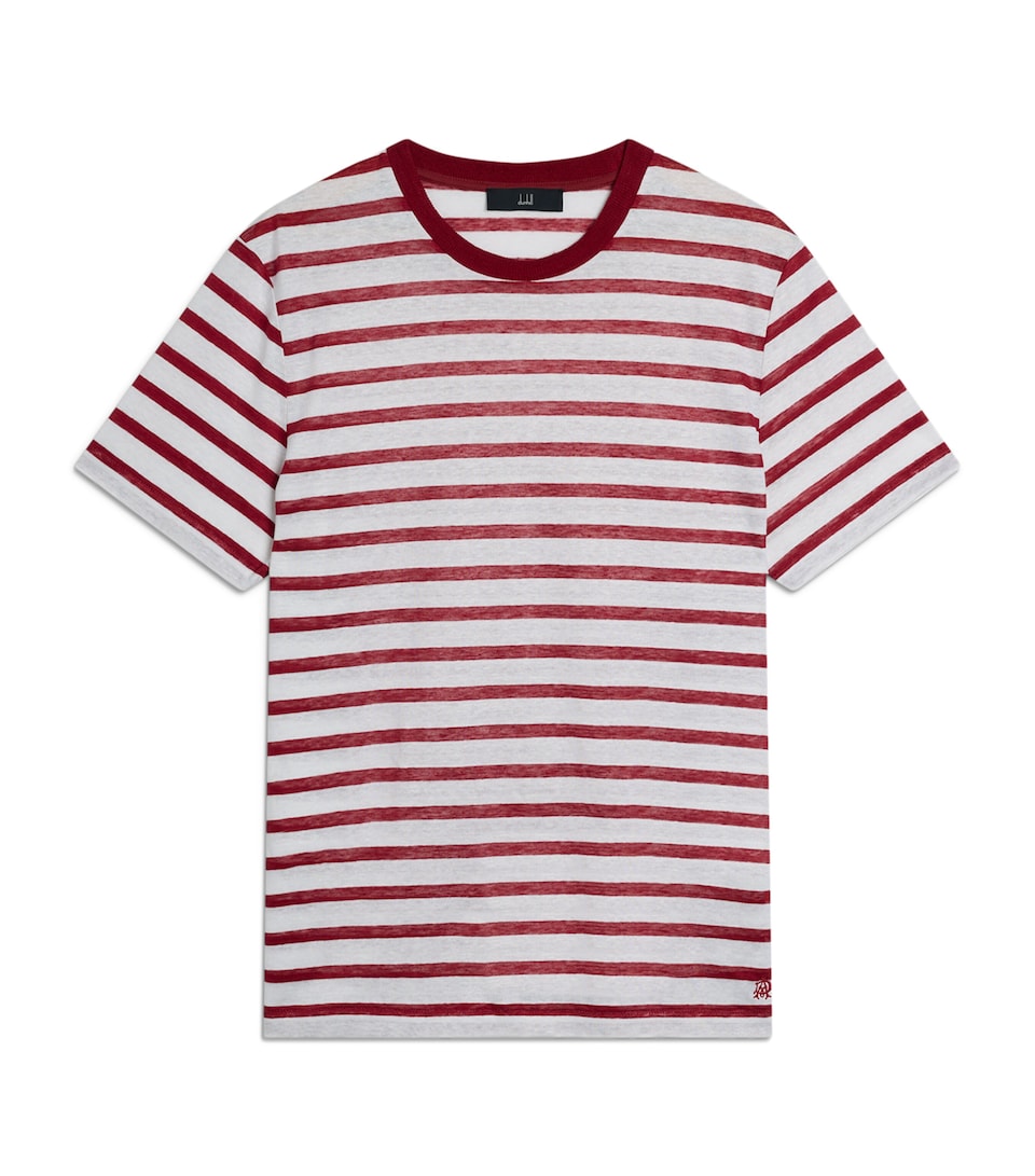 Dunhill Linen-Cotton Stripe T-Shirt