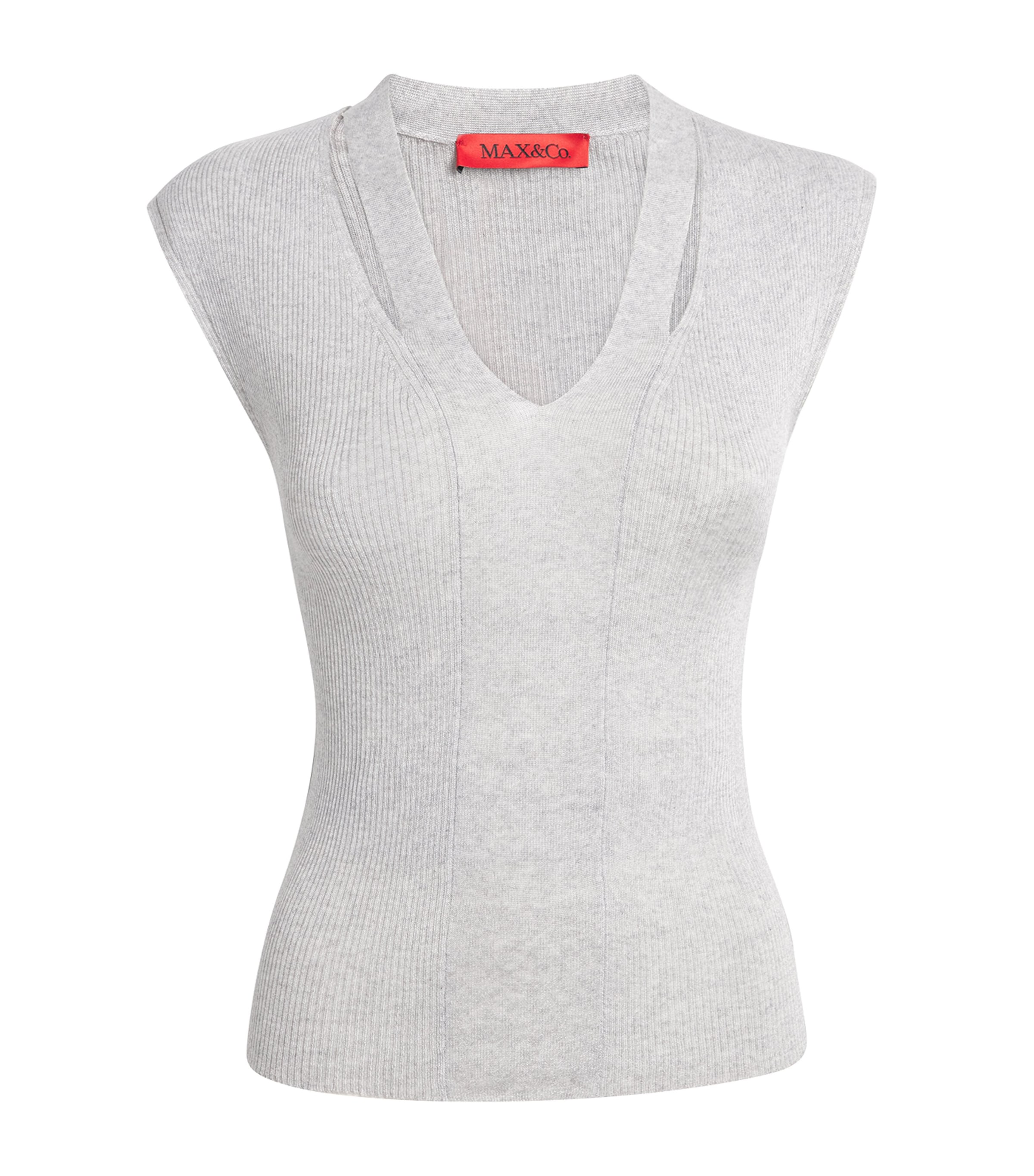 Knitted Cut-Out Top GREY Image 1