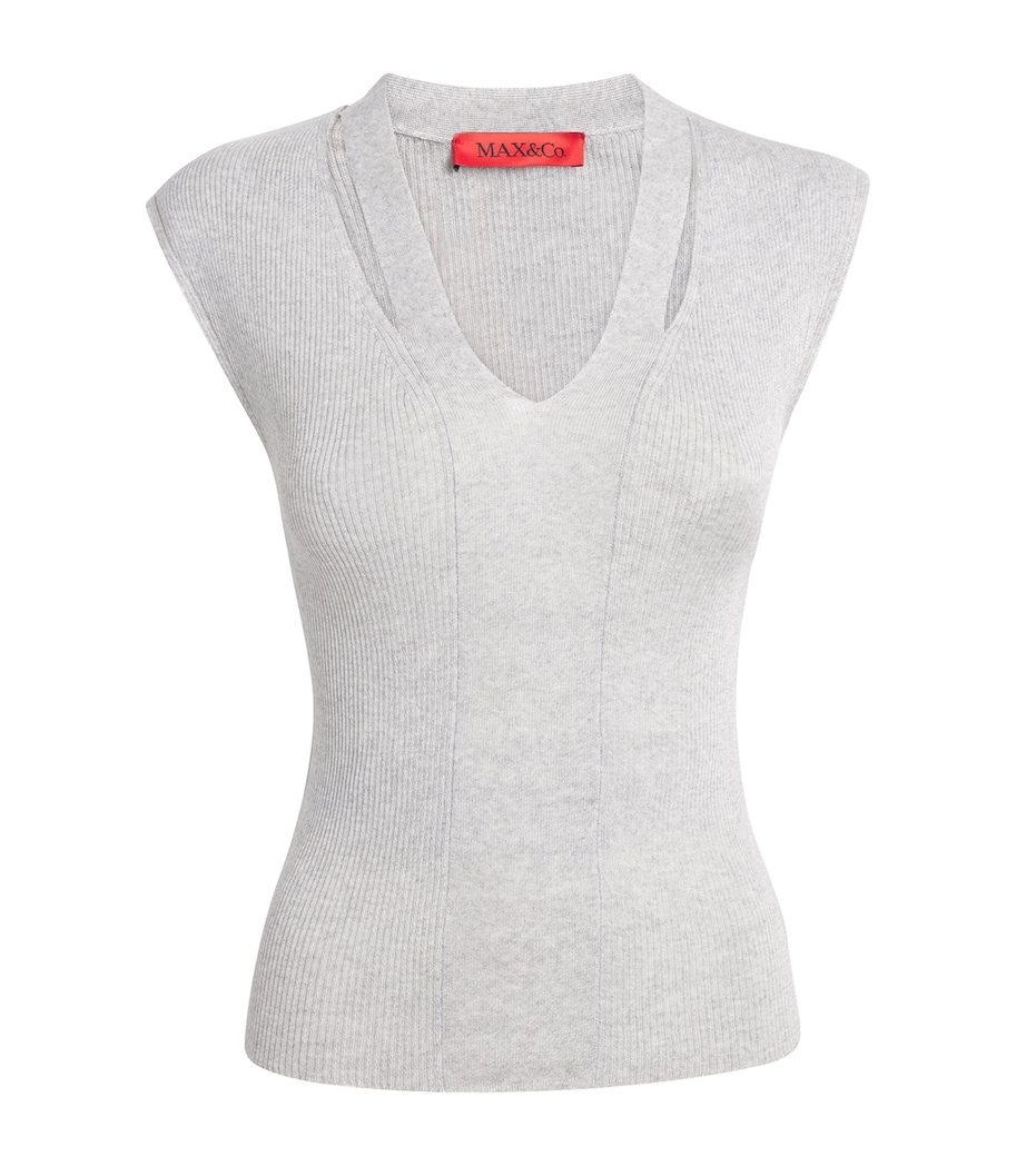 Knitted Cut-Out Top GREY Image 1